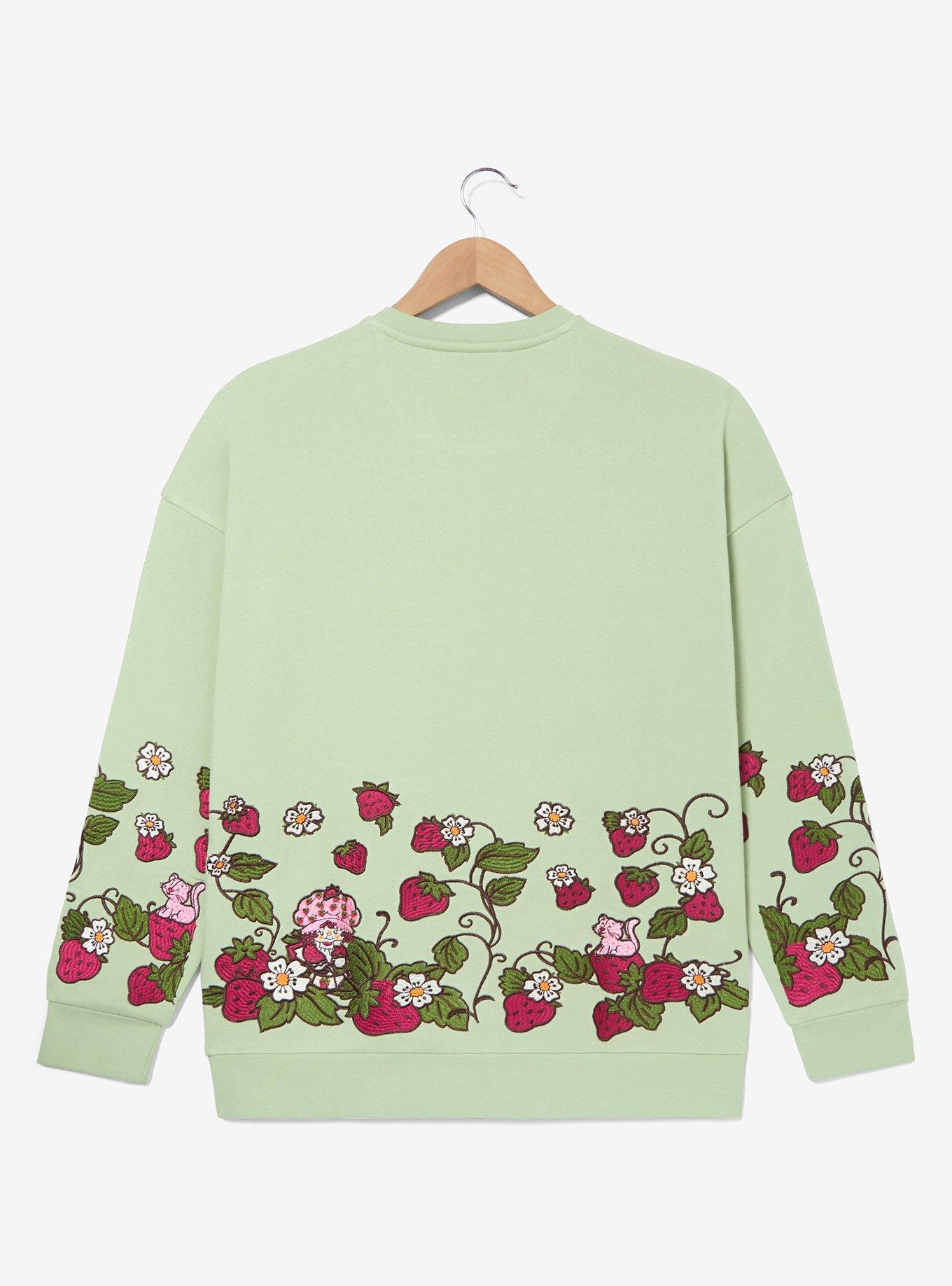 Strawberry Shortcake Strawberries Crewneck &mdash; BoxLunch Exclusive, GREEN, alternate