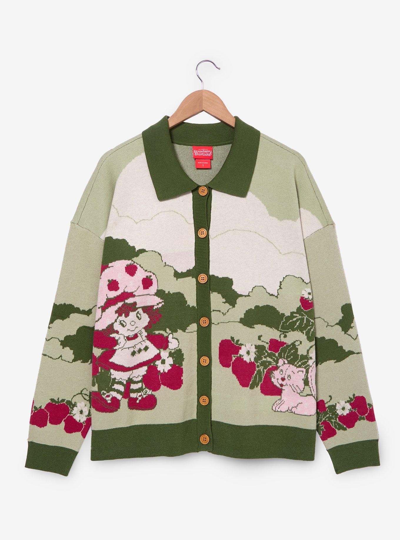 Strawberry Shortcake Custard & Strawberry Scenic Women's Plus Size Cardigan - BoxLunch Exclusive, , hi-res