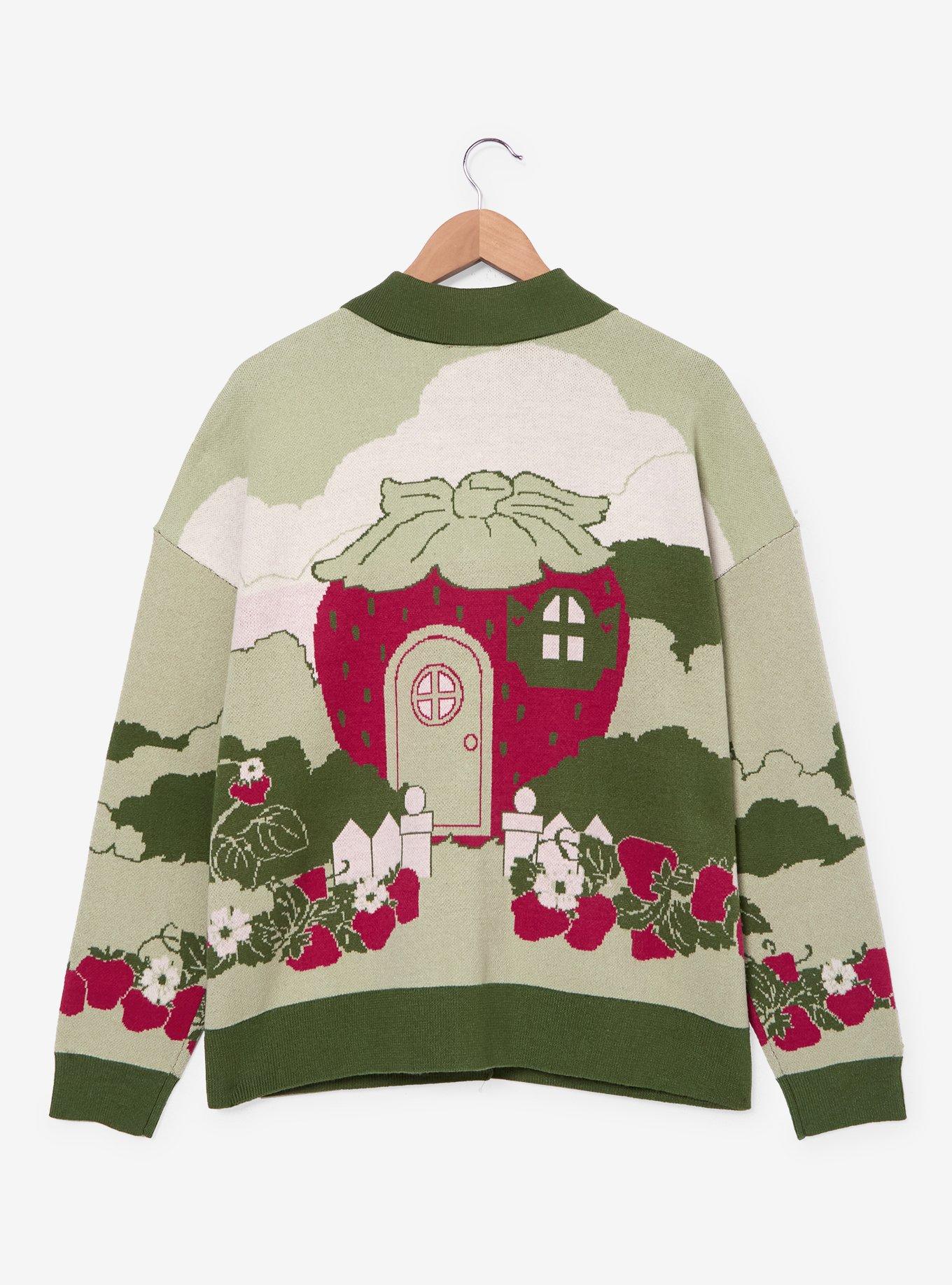 Strawberry Shortcake Custard & Strawberry Scenic Women's Plus Size Cardigan - BoxLunch Exclusive, MULTI, alternate