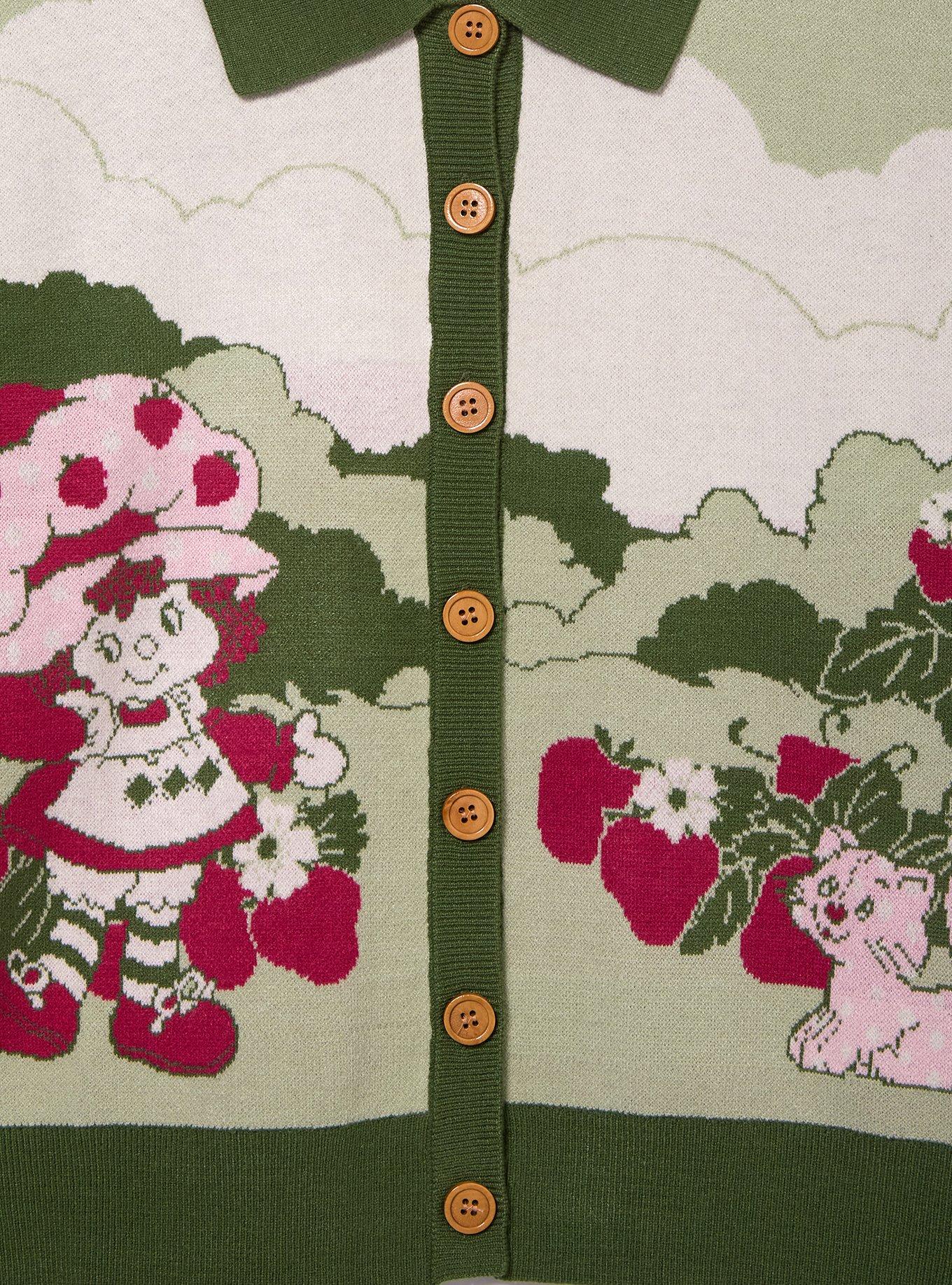 Strawberry Shortcake Custard & Strawberry Scenic Women's Plus Size Cardigan - BoxLunch Exclusive, MULTI, alternate