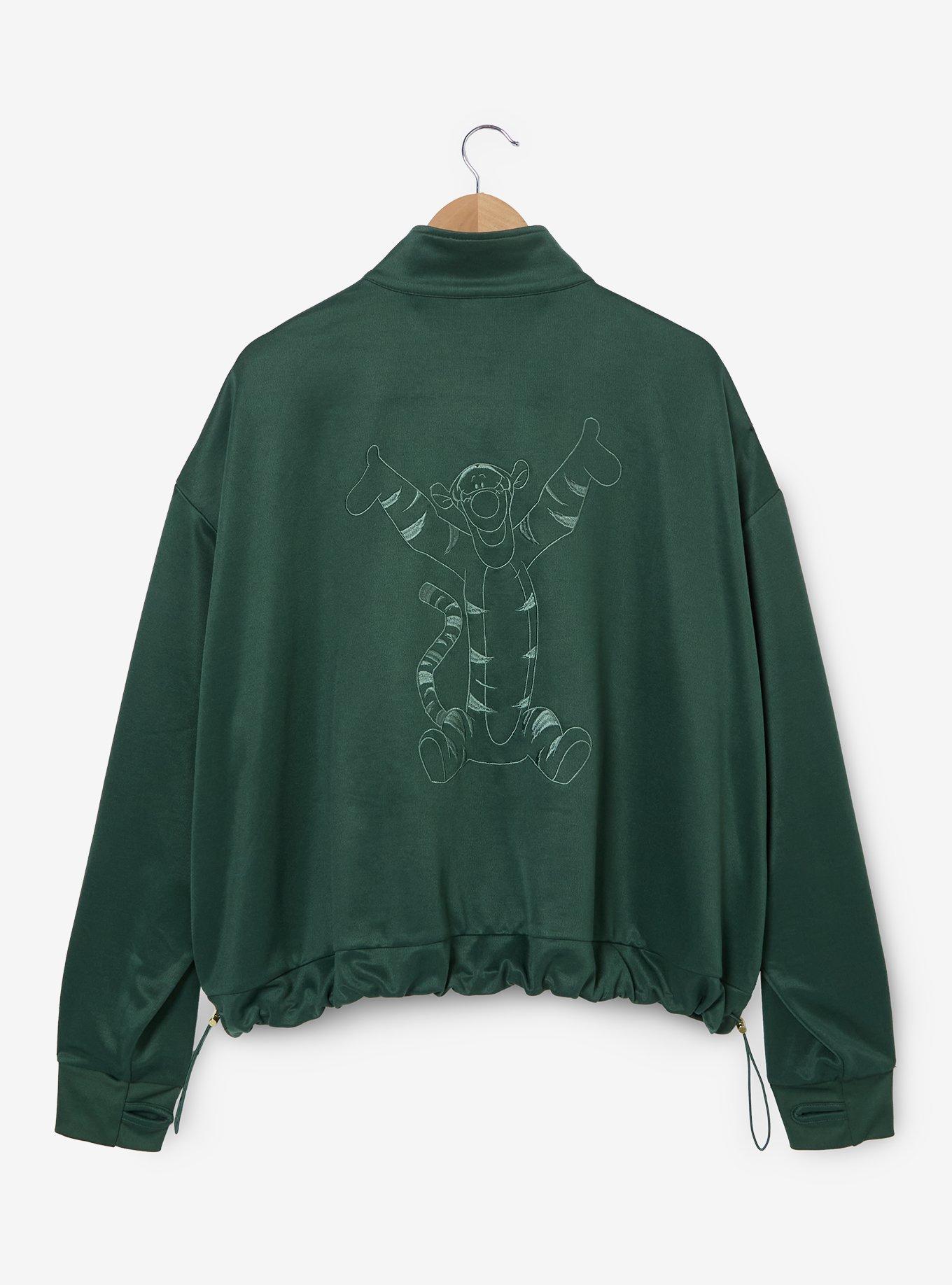 Disney Winnie the Pooh Tigger Women's Plus Size Cropped Quarter Zip Crewneck - BoxLunch Exclusive, FOREST, alternate