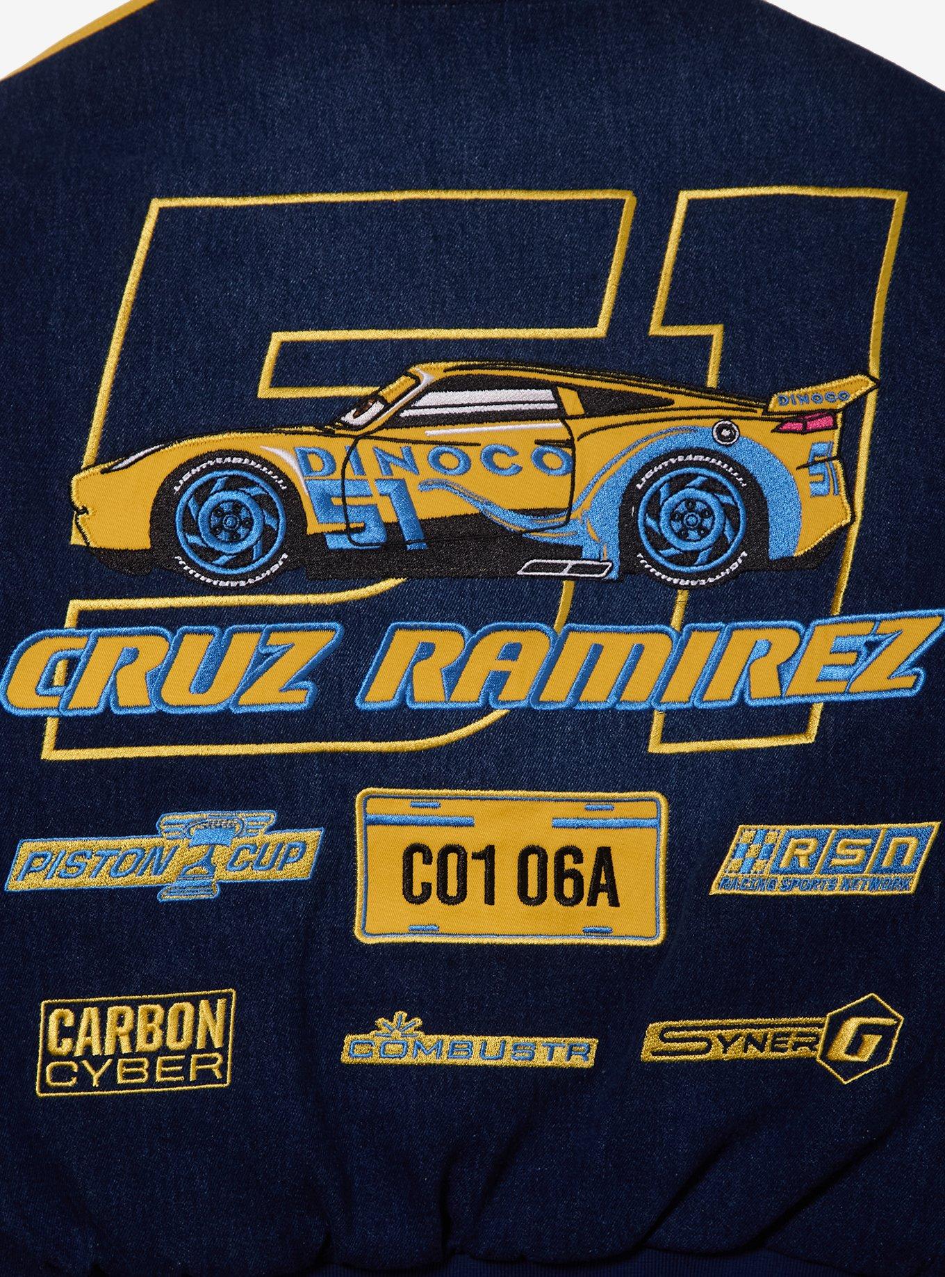 Disney Pixar Cars 3 Cruz Ramirez Women's Cropped Denim Moto Jacket - BoxLunch Exclusive, DENIM, alternate