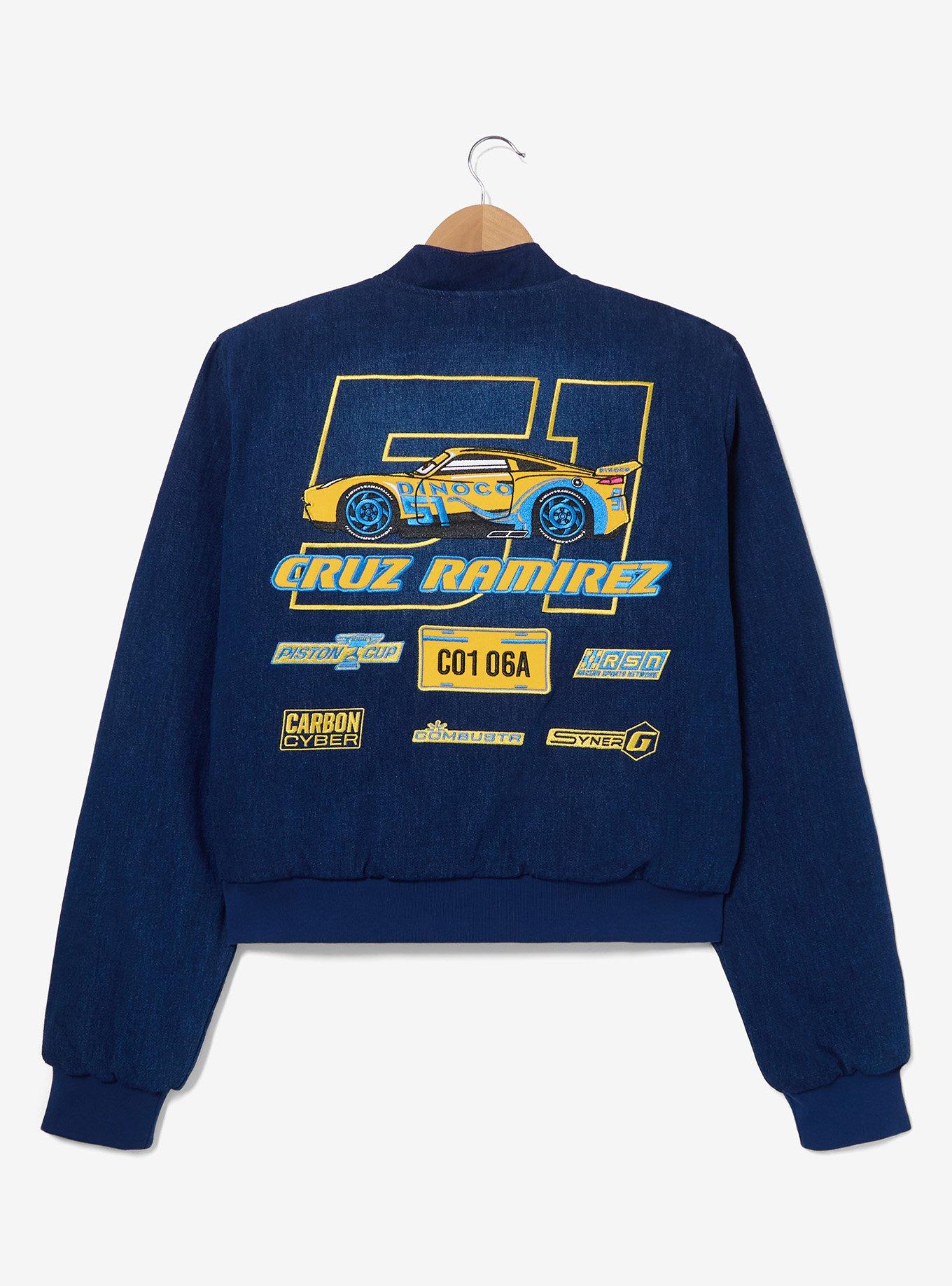 Disney Pixar Cars 3 Cruz Ramirez Women's Plus Cropped Denim Moto Jacket - BoxLunch Exclusive