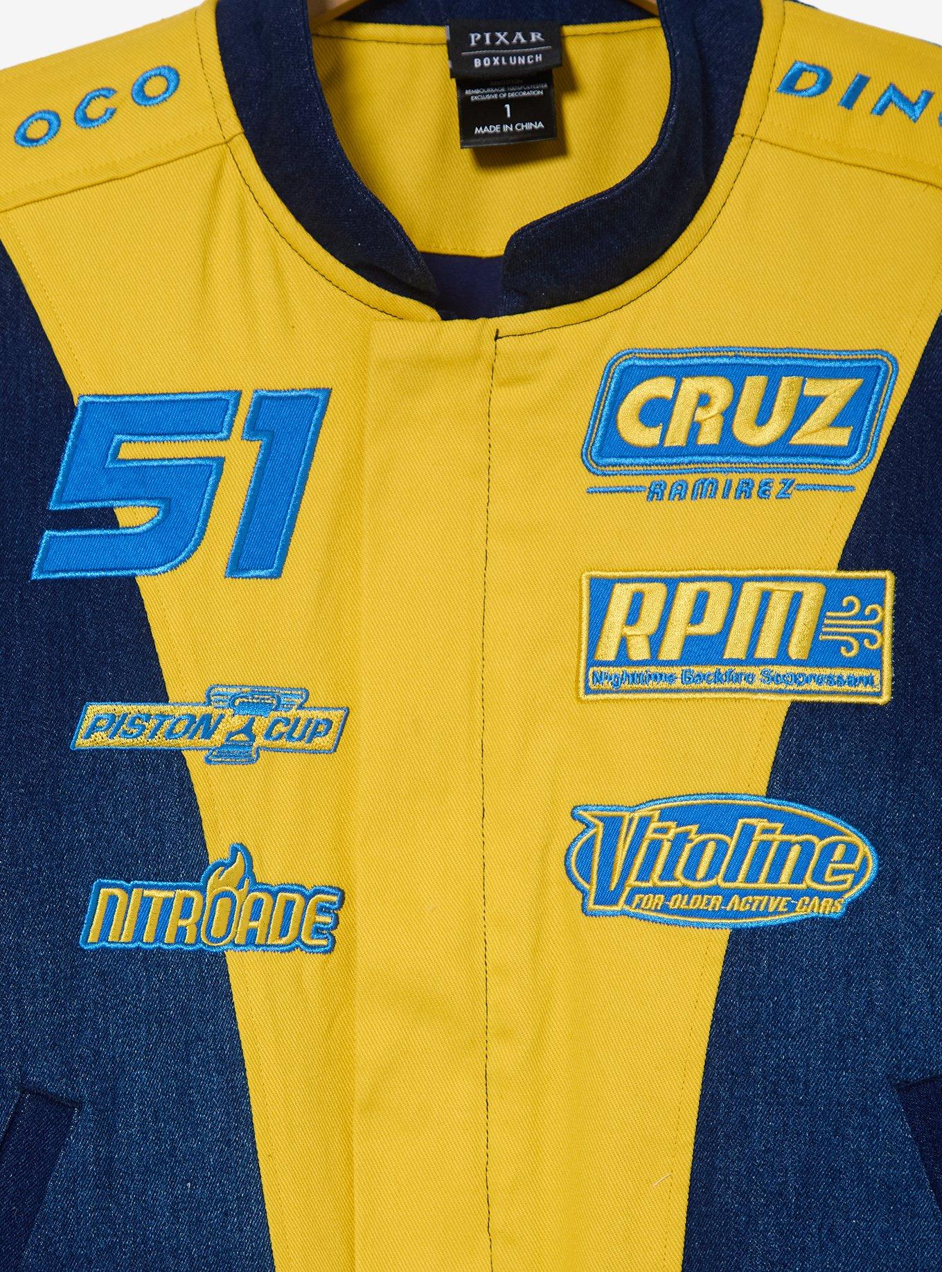 Disney Pixar Cars 3 Cruz Ramirez Women's Plus Size Cropped Denim Moto Jacket - BoxLunch Exclusive, DENIM, alternate