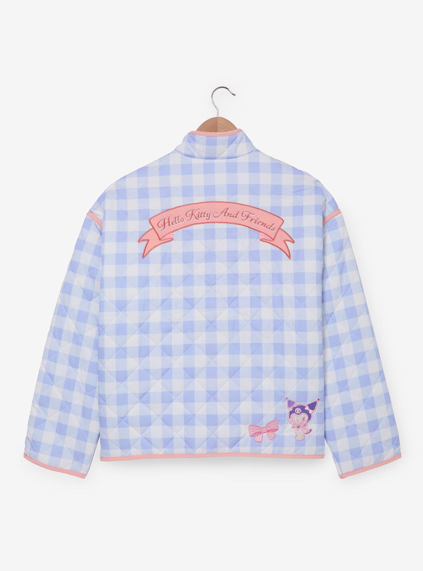 Sanrio Hello Kitty and Friends Gingham Quilted Women's Jacket - BoxLunch Exclusive, GINGHAM WHITE-BLUE, alternate