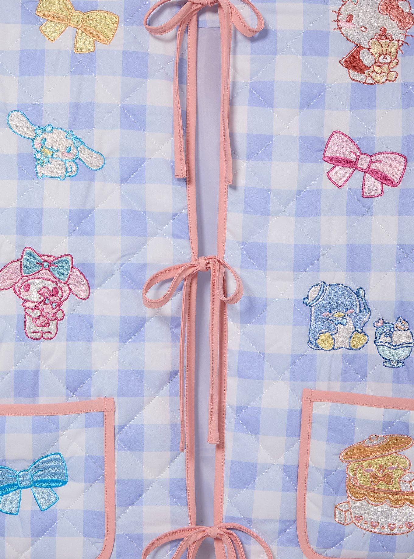 Sanrio Hello Kitty and Friends Gingham Quilted Women's Jacket - BoxLunch Exclusive, GINGHAM WHITE-BLUE, alternate