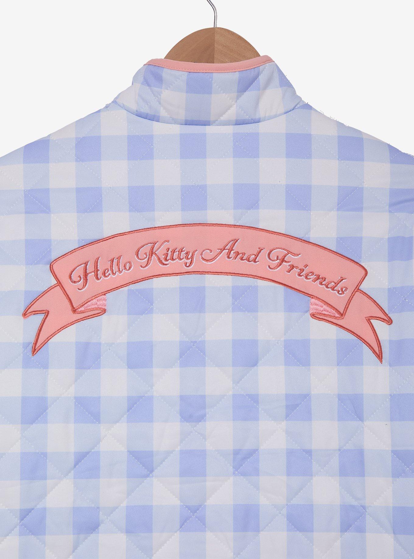 Sanrio Hello Kitty and Friends Gingham Quilted Women's Jacket - BoxLunch Exclusive, GINGHAM WHITE-BLUE, alternate