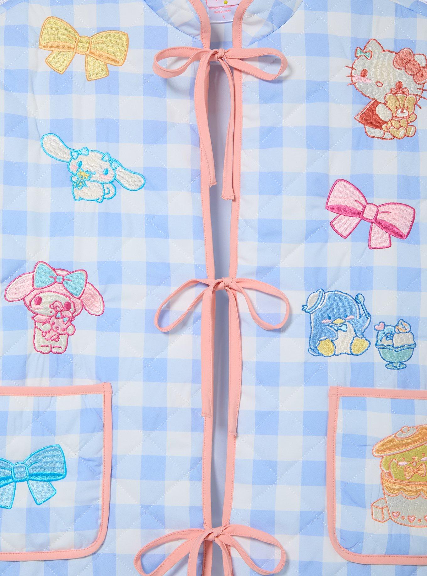 Sanrio Hello Kitty and Friends Gingham Quilted Women's Plus Size Jacket - BoxLunch Exclusive, GINGHAM WHITE-BLUE, alternate