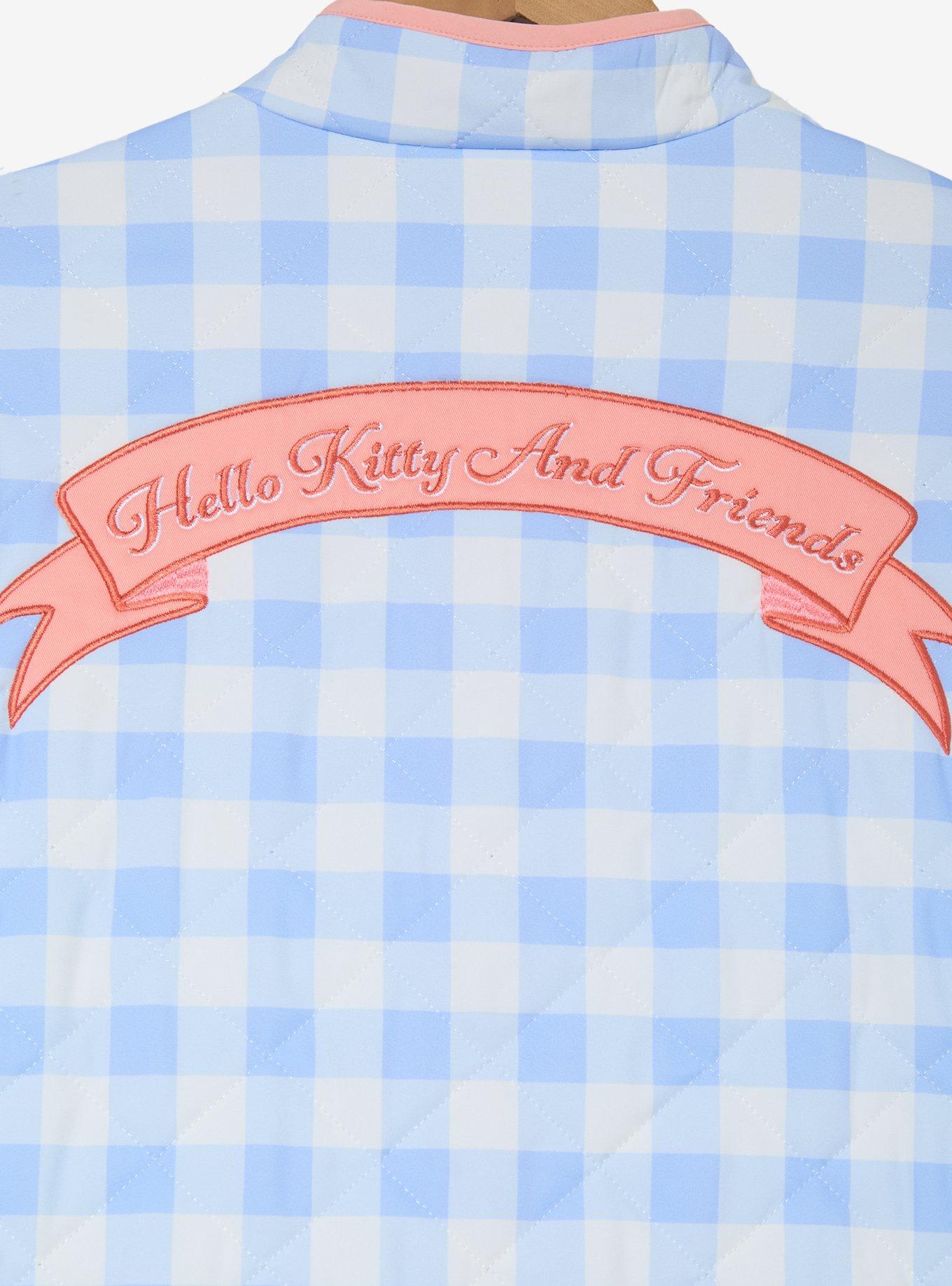 Sanrio Hello Kitty and Friends Gingham Quilted Women's Plus Size Jacket - BoxLunch Exclusive, GINGHAM WHITE-BLUE, alternate