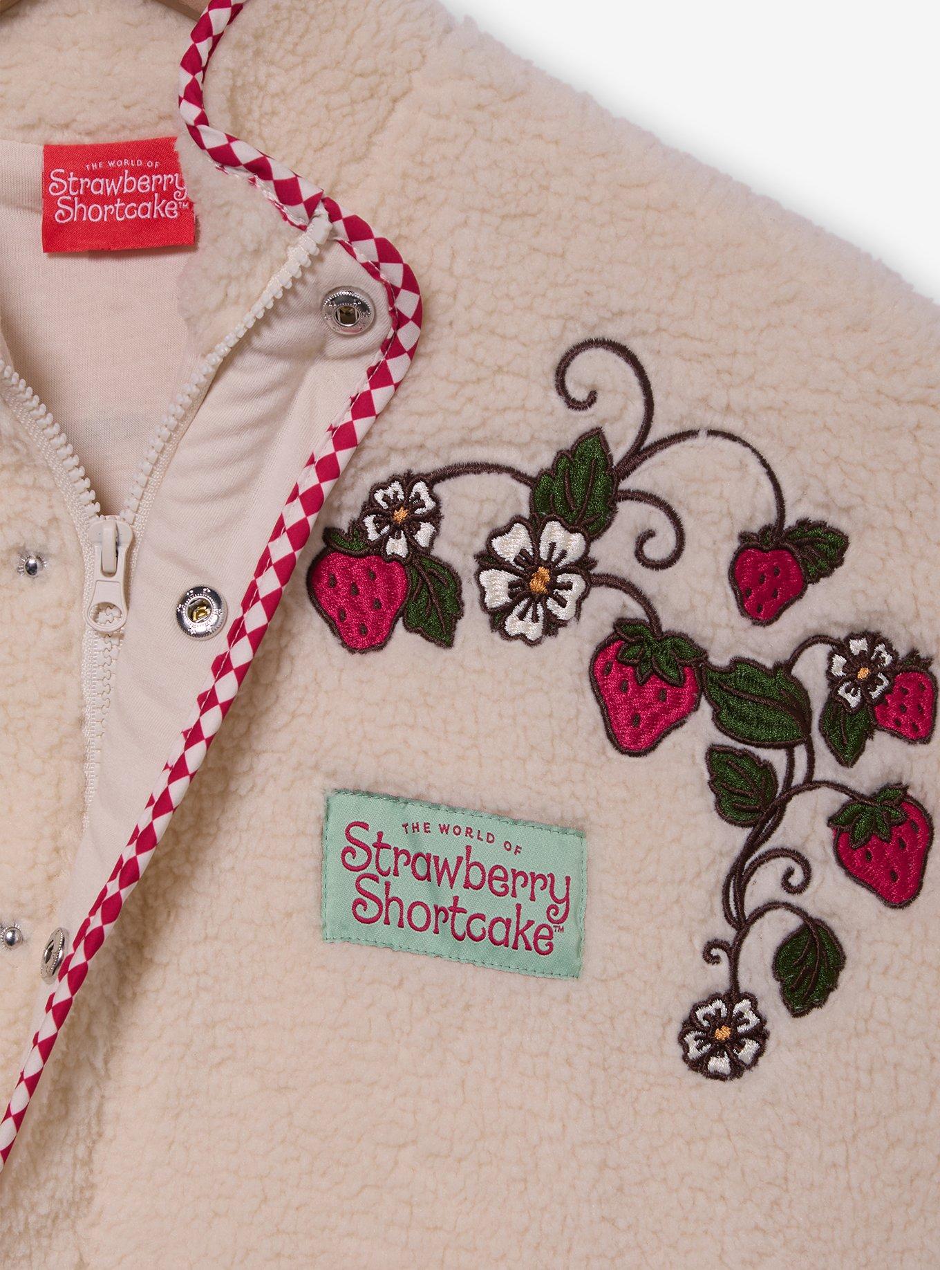 Strawberry Shortcake Embroidered Berries Women's Sherpa Jacket - BoxLunch Exclusive, CREAM, alternate