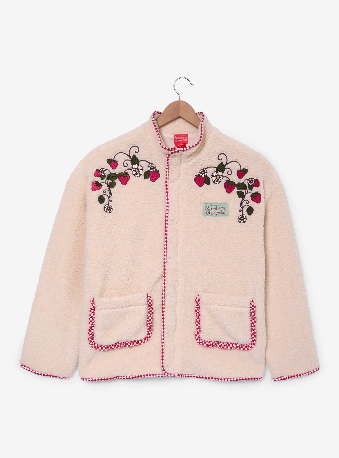 Strawberry Shortcake Embroidered Berries Women's Plus Size Sherpa Jacket - BoxLunch Exclusive, , hi-res