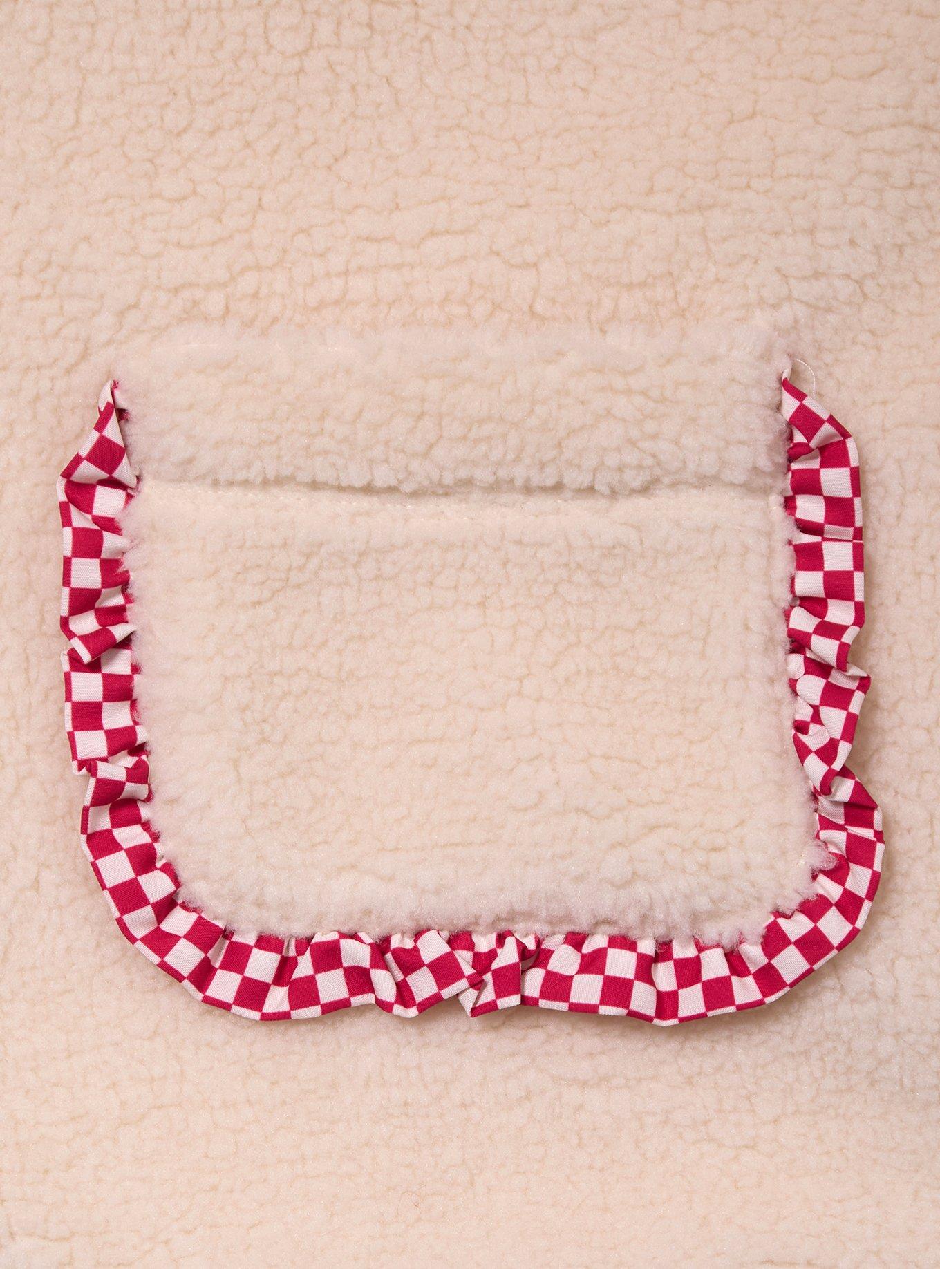 Strawberry Shortcake Embroidered Berries Women's Plus Size Sherpa Jacket - BoxLunch Exclusive, CREAM, alternate