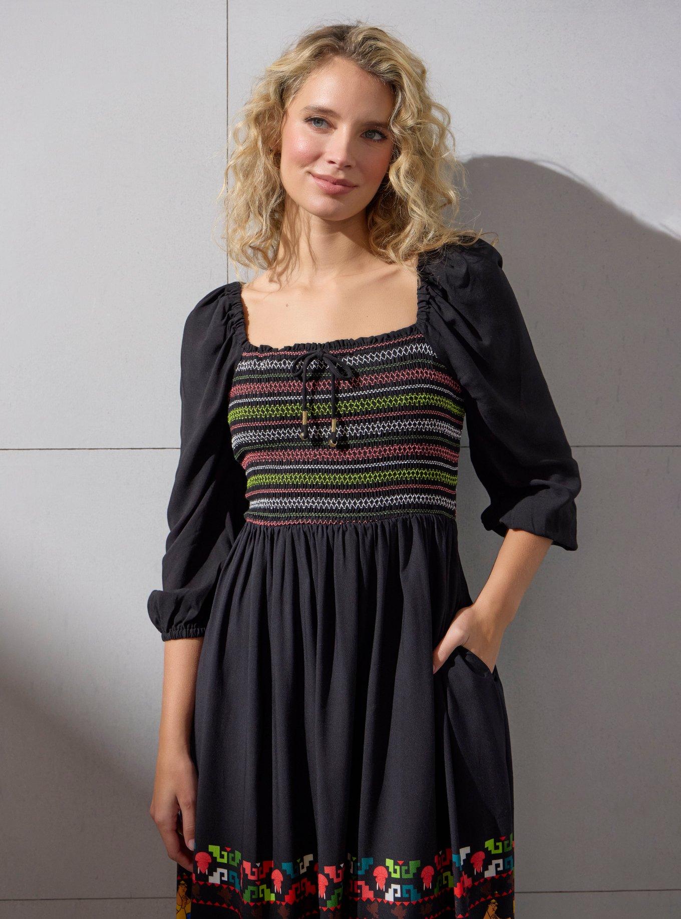 Disney The Emperor's New Groove Smock Dress - BoxLunch Exclusive, BLACK, alternate