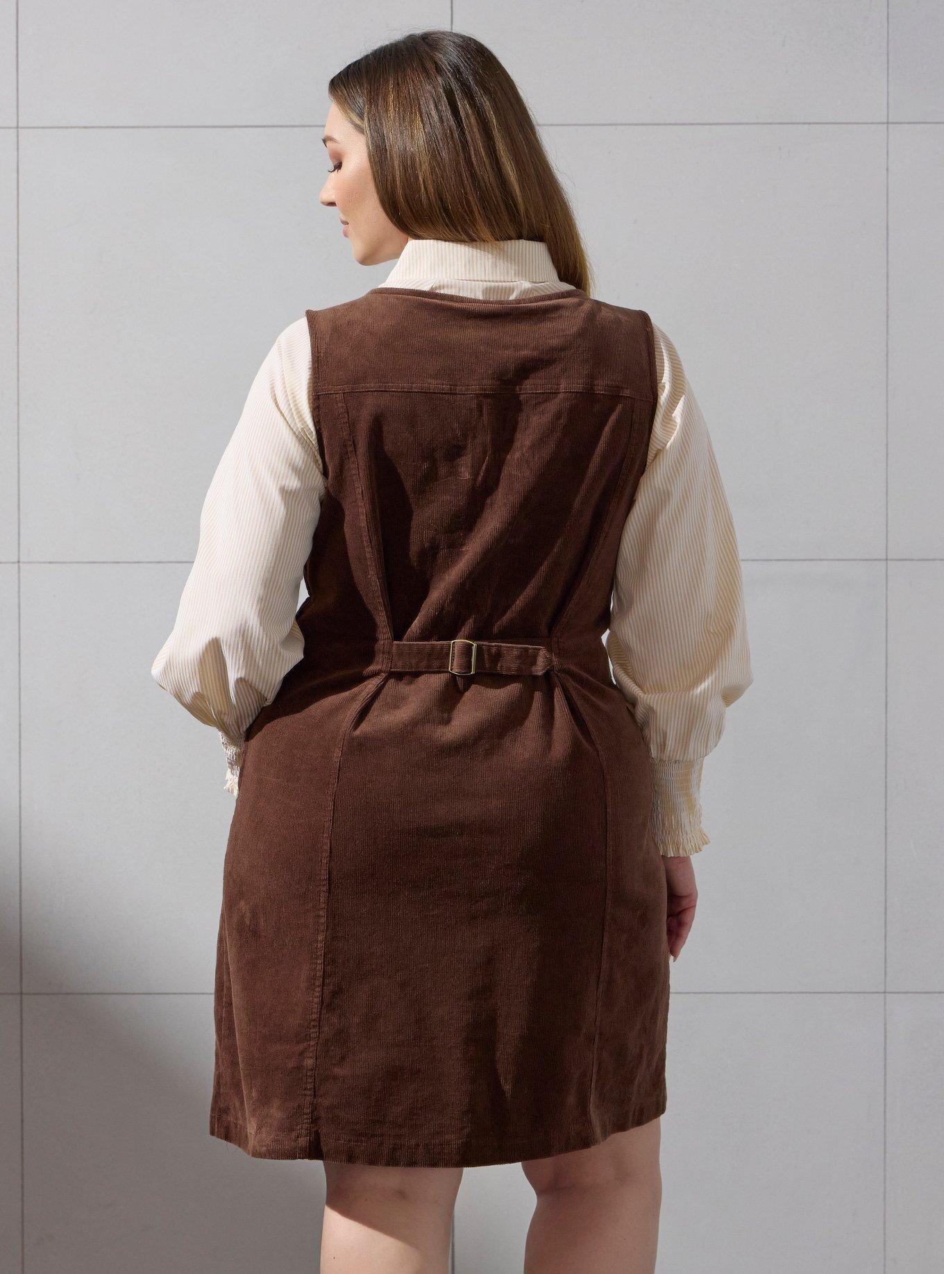 Disney Winnie the Pooh Books Corduroy Plus Size Dress - BoxLunch Exclusive, BROWN, alternate