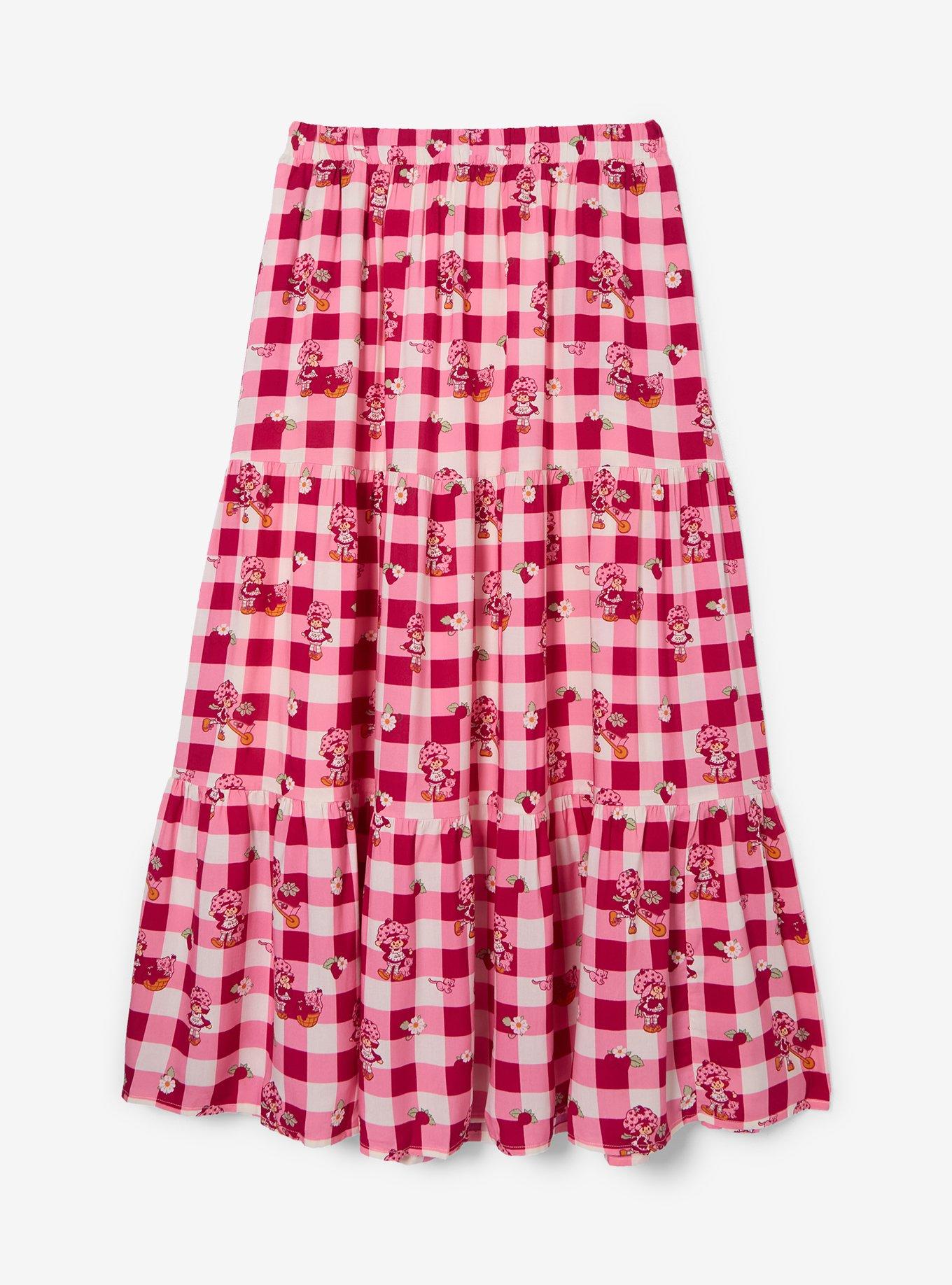 Strawberry Shortcake Gingham Maxi Skirt &mdash; BoxLunch Exclusive, GINGHAM-RED, alternate