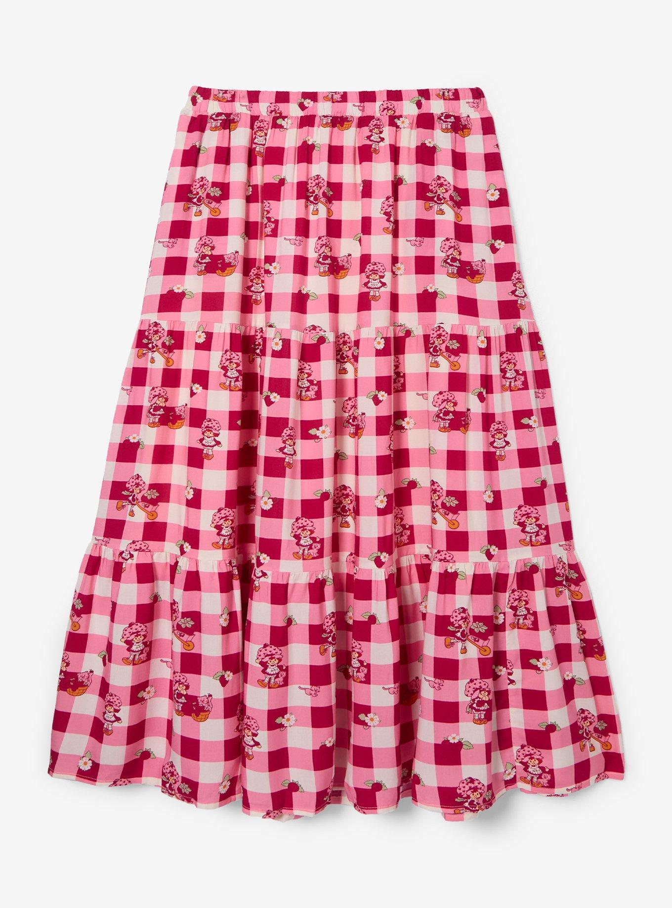 Strawberry Shortcake Gingham Plus Size Maxi Skirt &mdash; BoxLunch Exclusive, , hi-res
