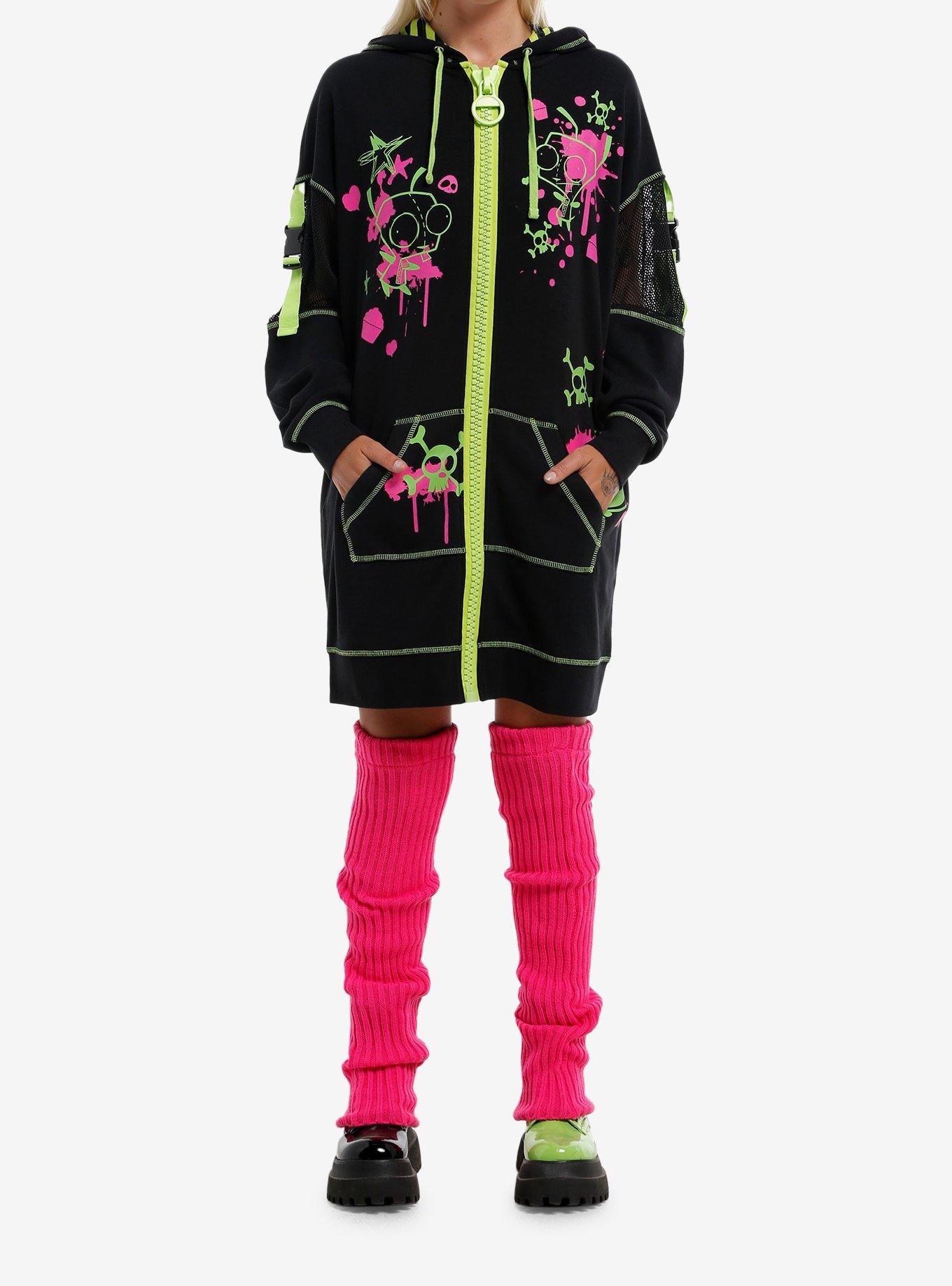 Invader Zim GIR Splatter Girls Hoodie Dress, , alternate