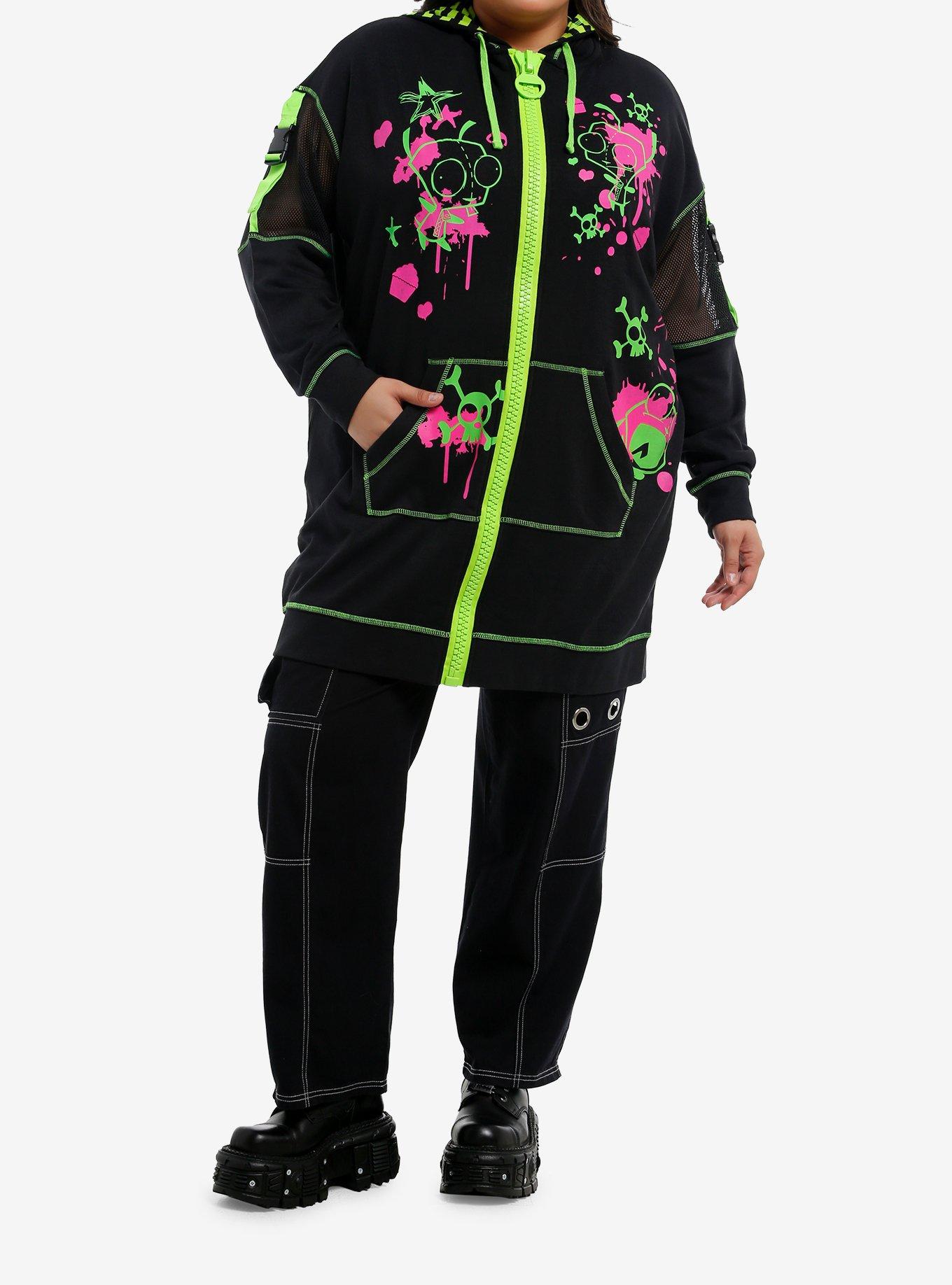 Invader Zim GIR Splatter Girls Hoodie Dress Plus Size, , alternate