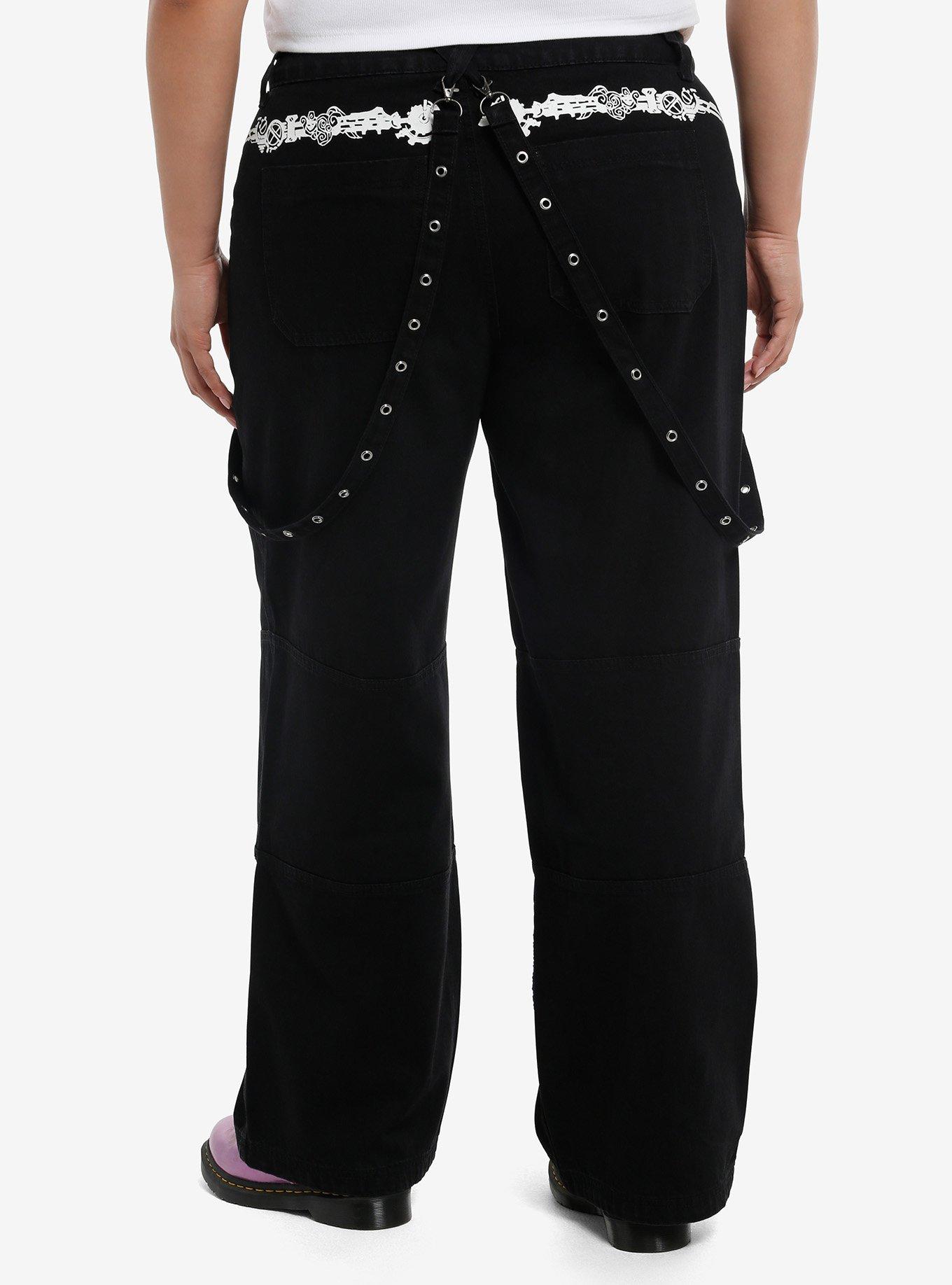 Arcane CaitVi Suspender Wide Leg Jeans Plus Size, , hi-res