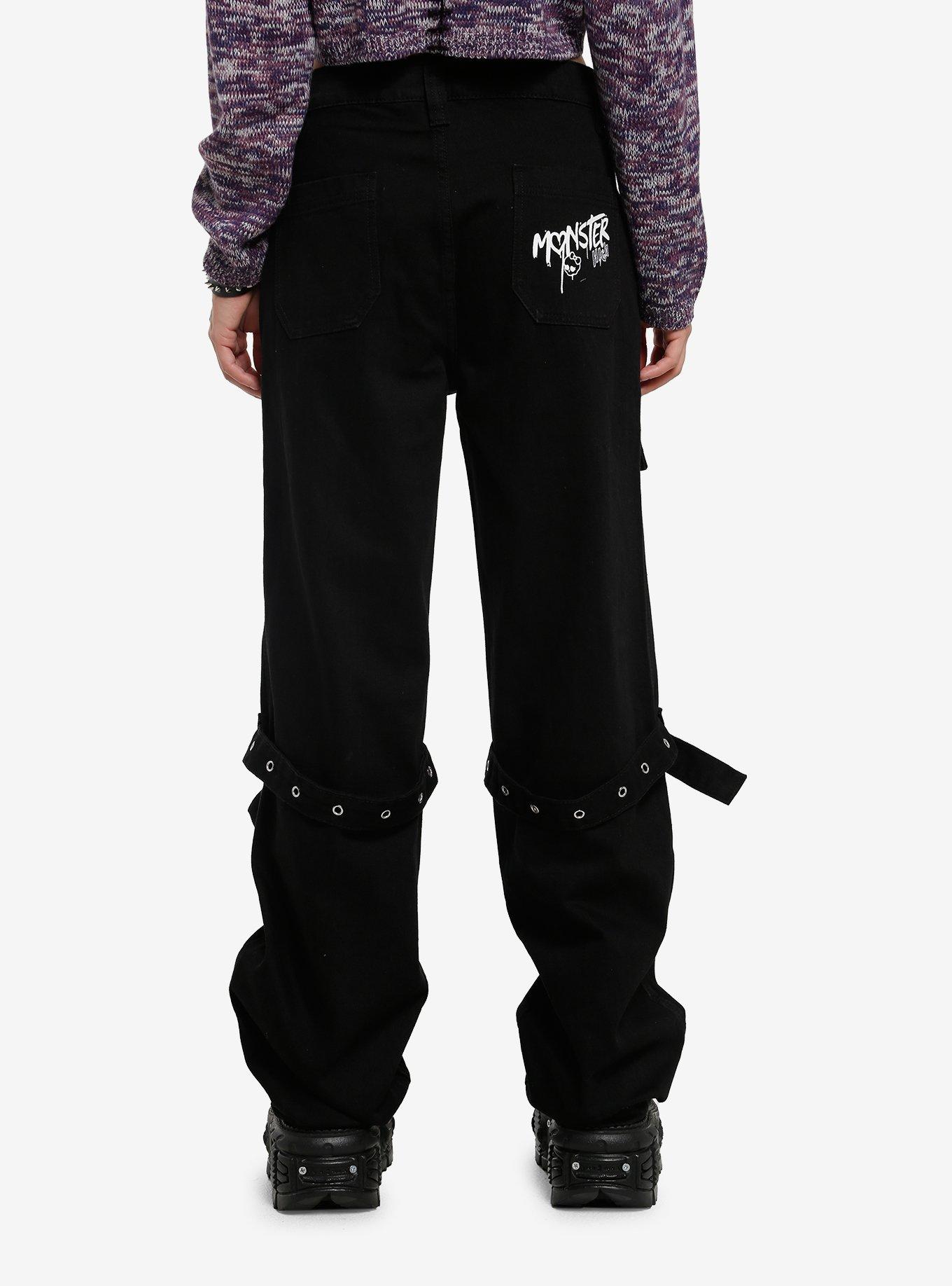Monster High Black & White Icons Grommet Strap Jeans, , hi-res