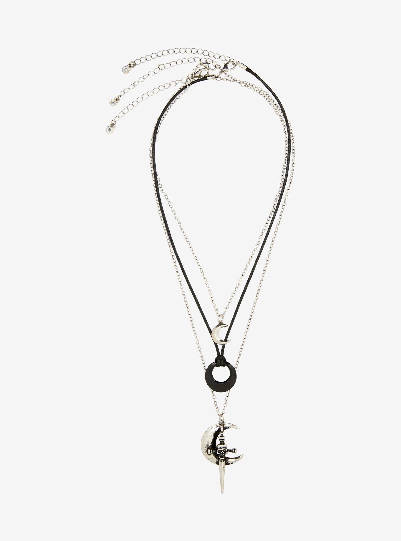 Cosmic Aura Celestial Skull Dagger Necklace Set, , hi-res