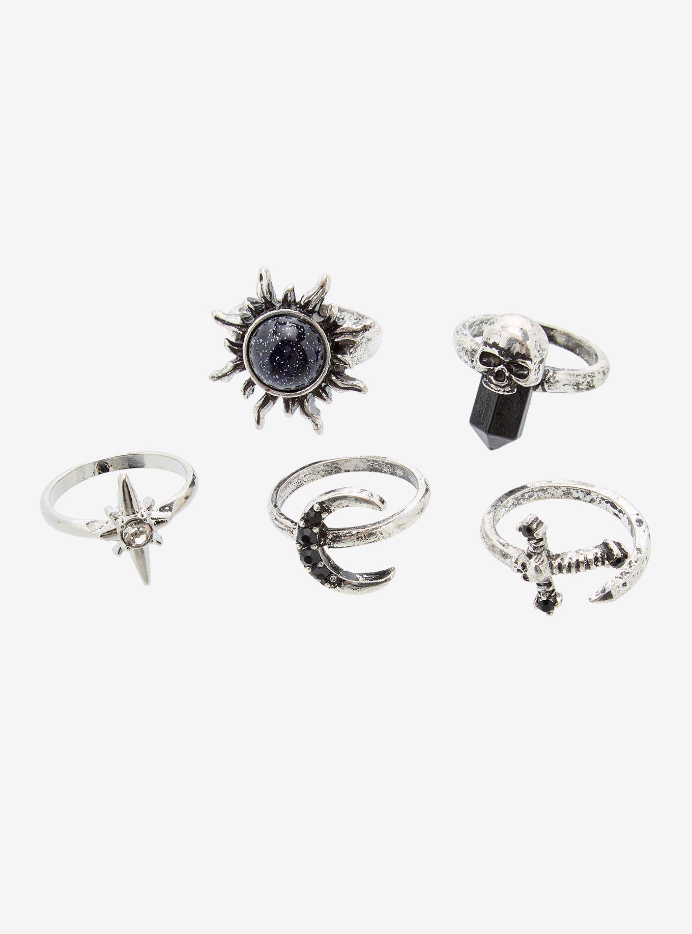 Cosmic Aura Dark Celestial Ring Set, , alternate