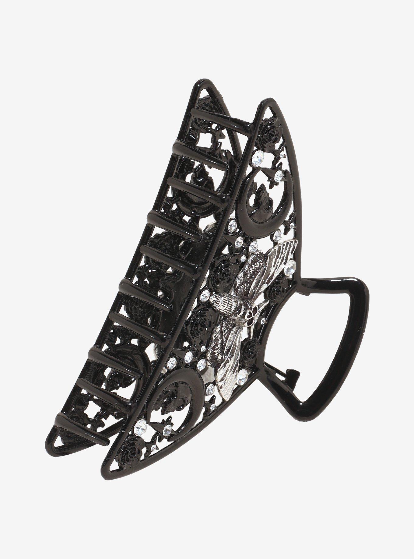Cosmic Aura Moth Rose Claw Hair Clip, , alternate