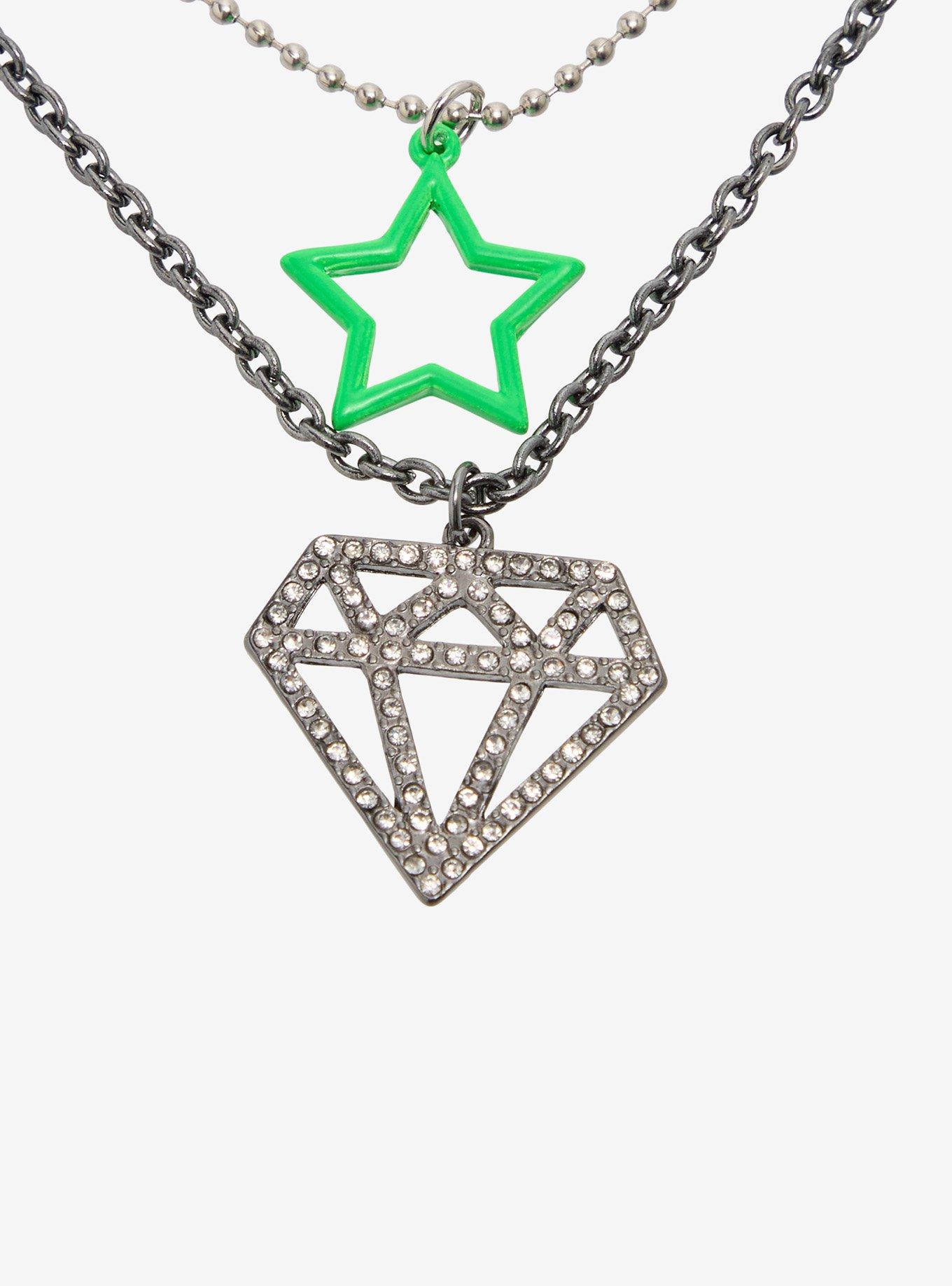 Diamond Star Heart Necklace Set, , alternate