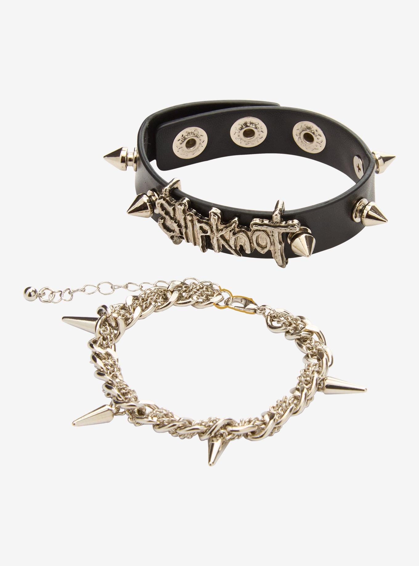 Slipknot Spike Nameplate Bracelet Set, , hi-res