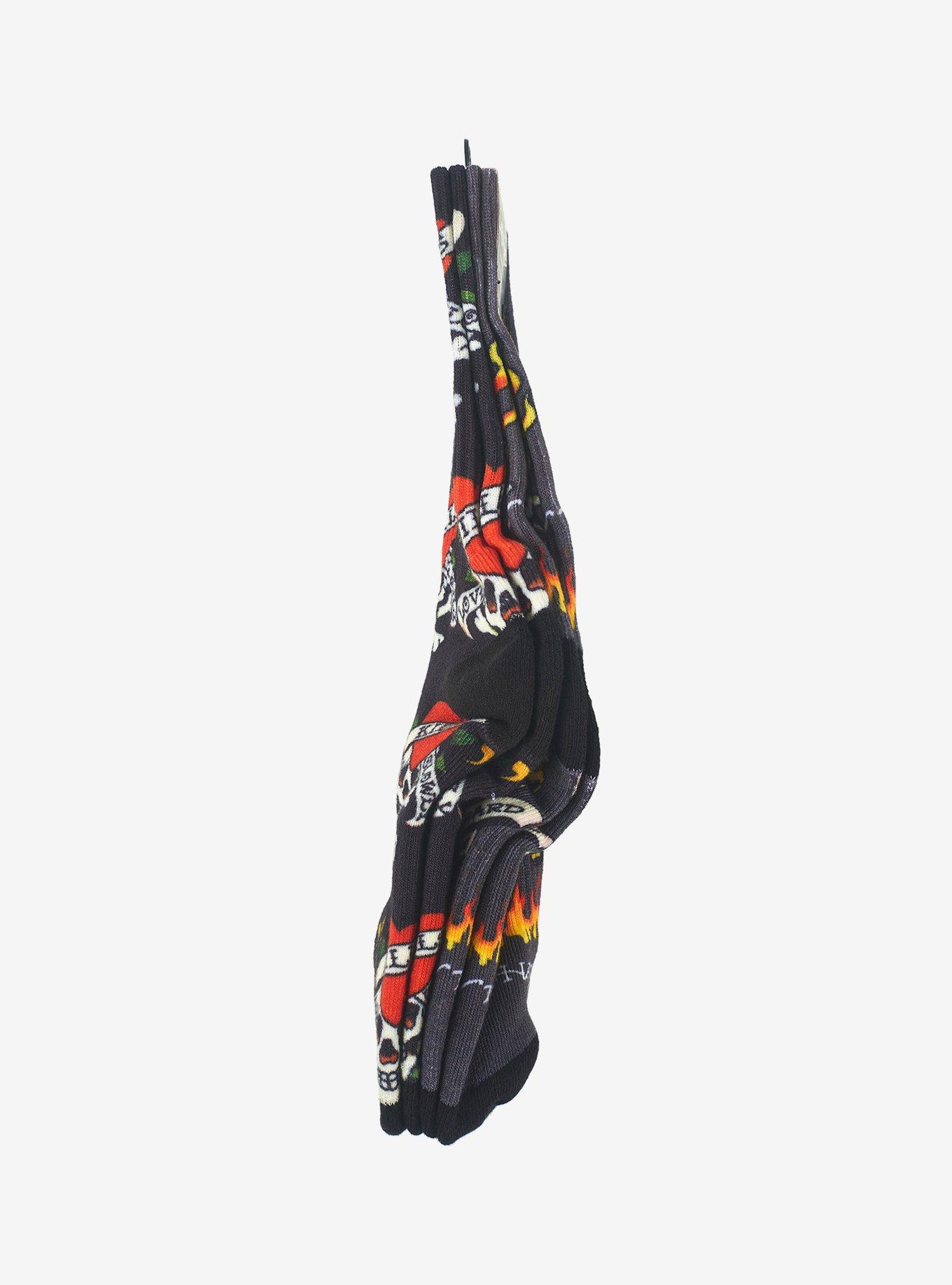 Ed Hardy Skull 360 Printed Crew 2-Pack Men's Socks, , alternate
