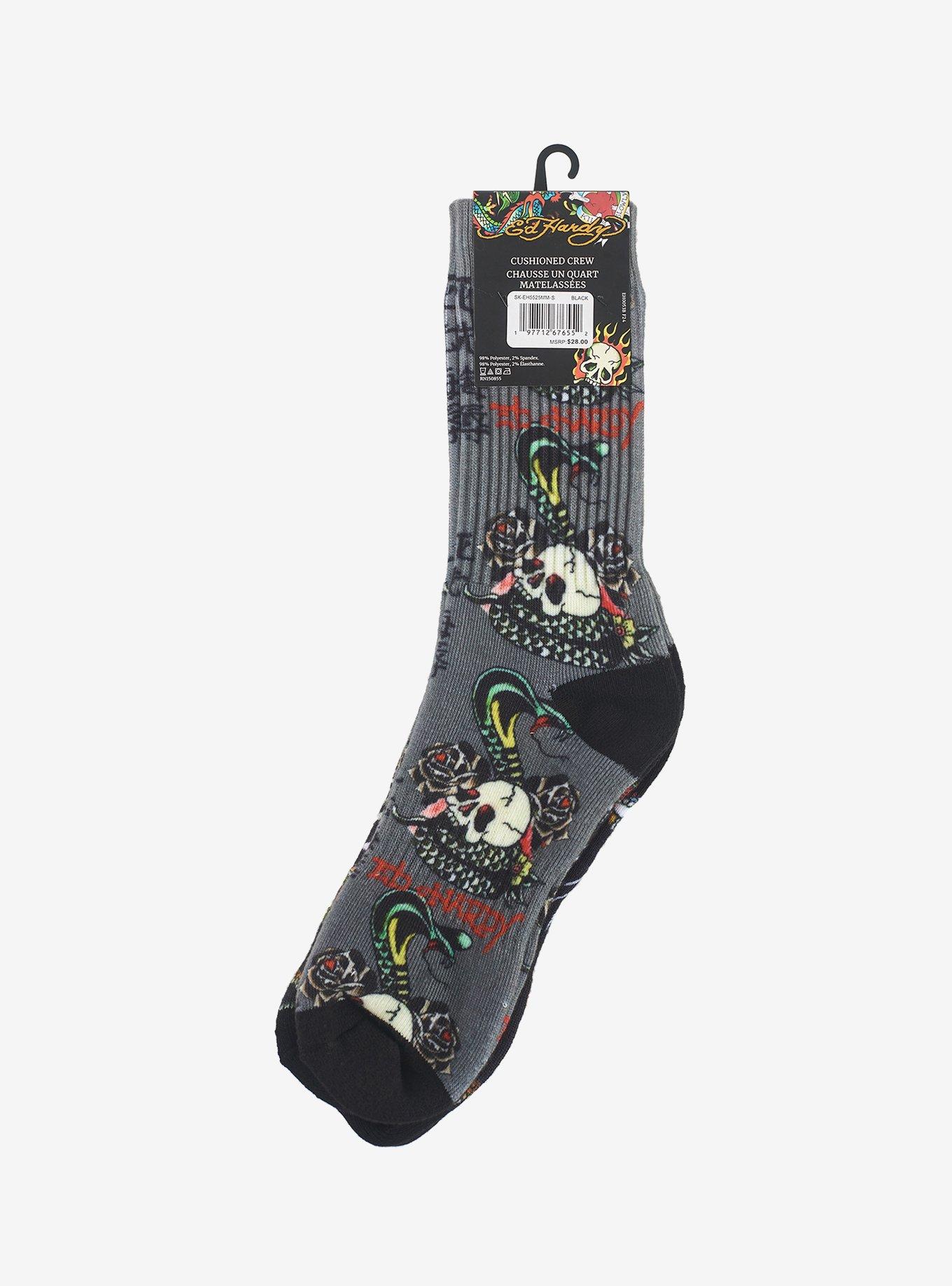 Ed Hardy Skull Eagle 360 Printed Crew 2-Pack Men's Socks ­, , alternate