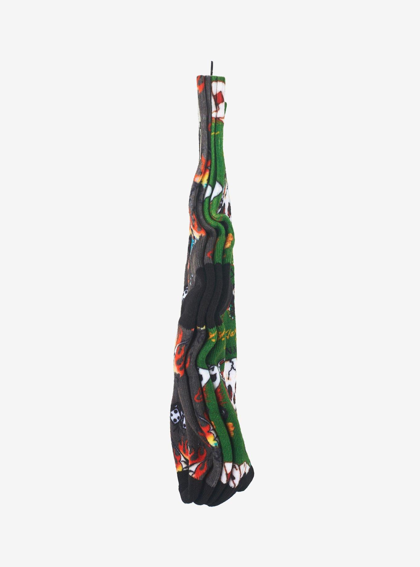 Ed Hardy Digital Print Green & Grey Crew 2-Pack Men's Socks, , alternate