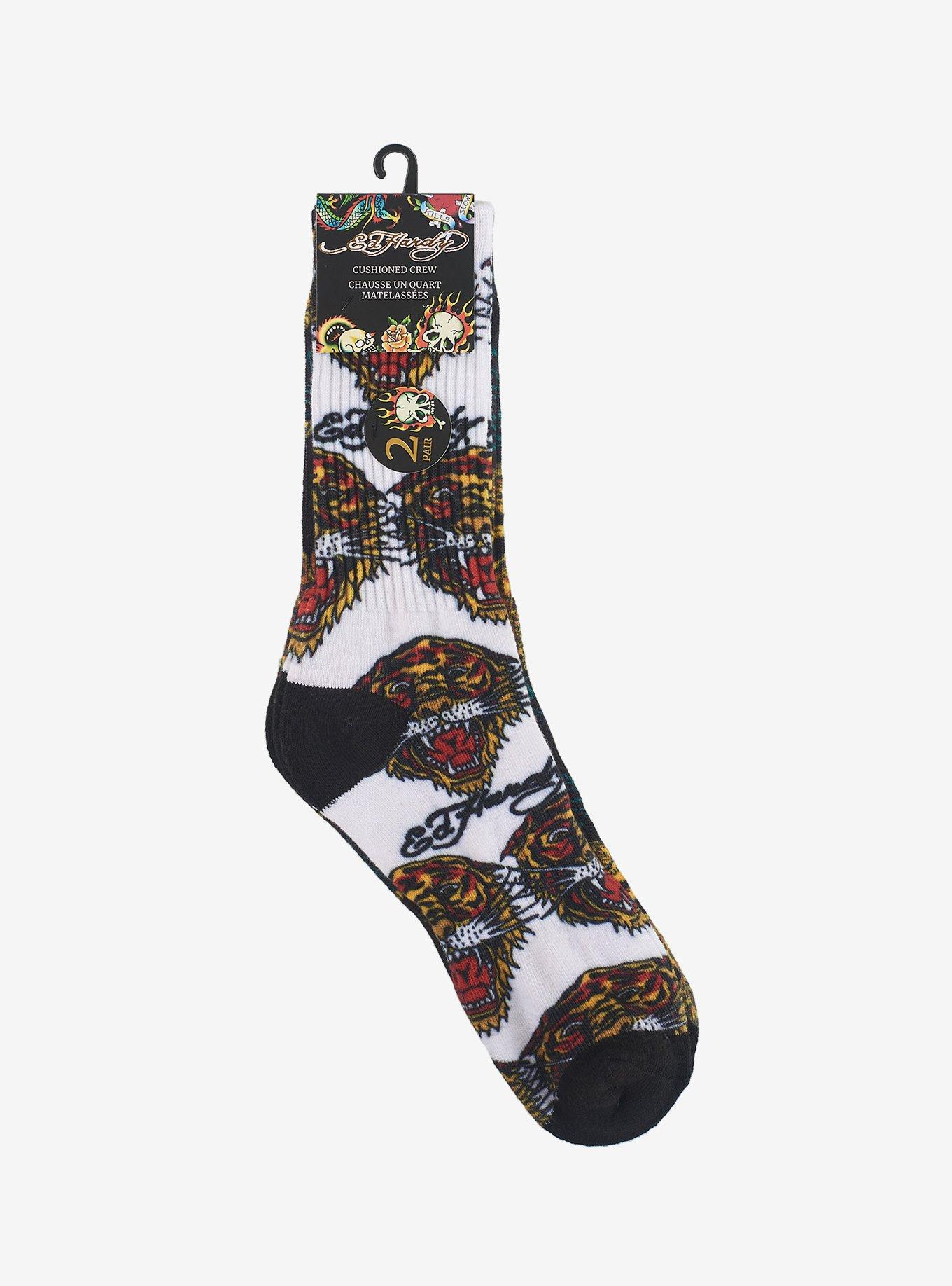 Ed Hardy Digital Print Multi Crew 2-Pack Men's Socks, , hi-res