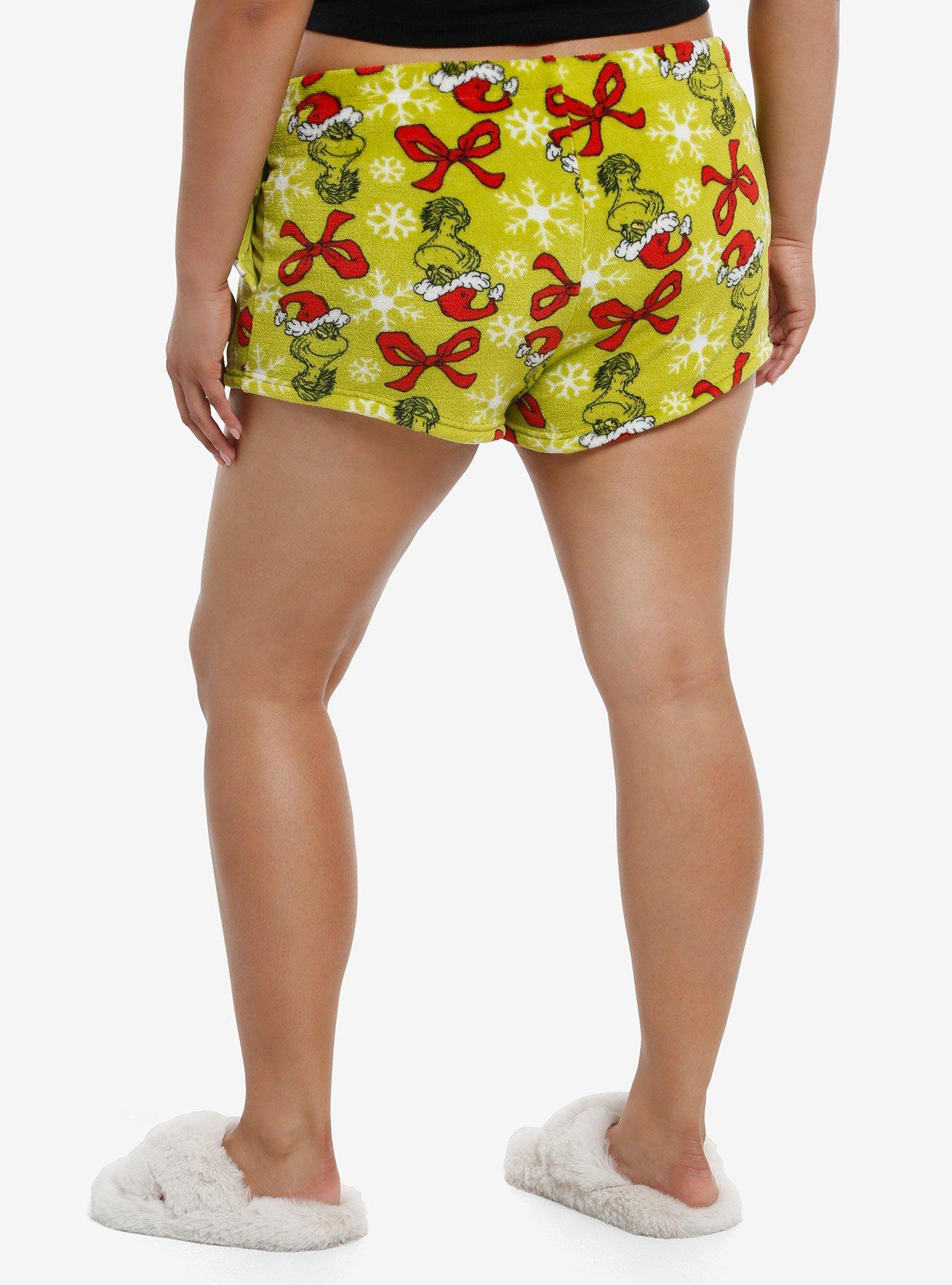 Dr. Seuss How The Grinch Stole Christmas! Plush Girls Lounge Shorts Plus Size, , hi-res