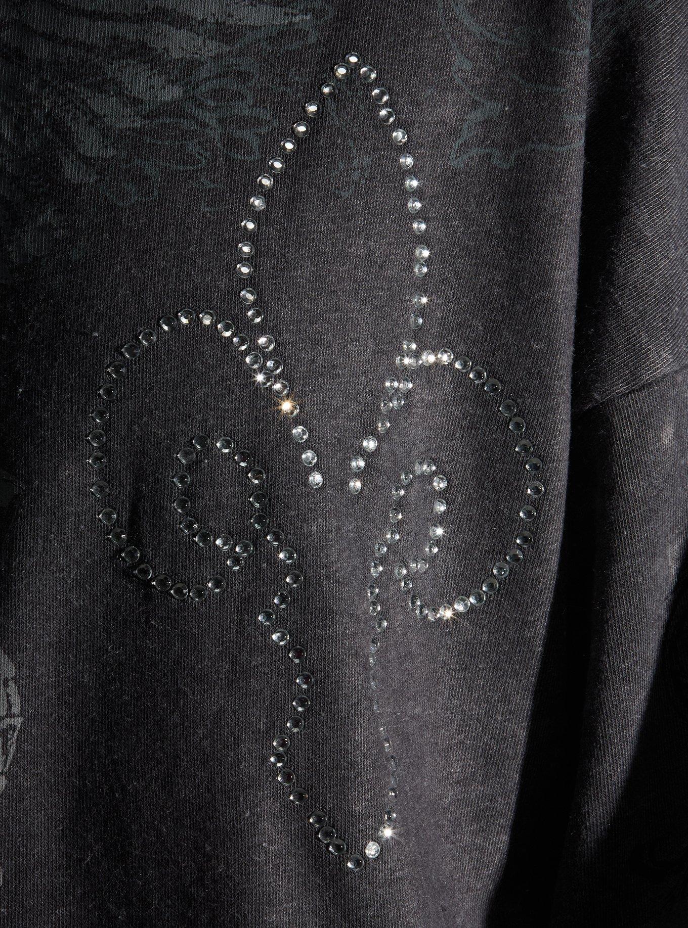 Skull Wing & Cross Girls Hoodie, RED, alternate