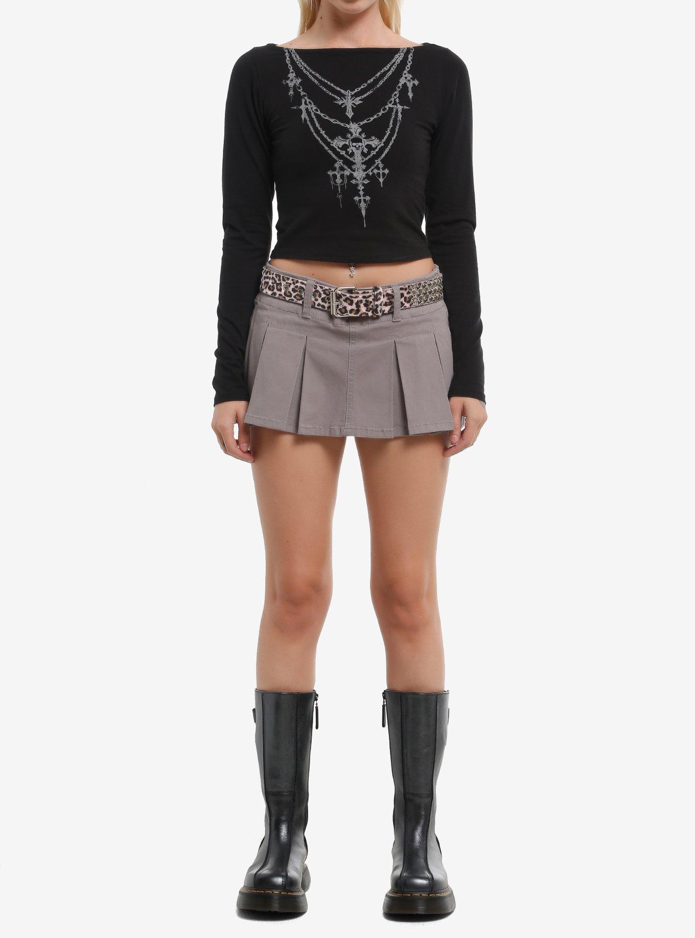 Social Collision Cross Chain Girls Long-Sleeve Top, , hi-res