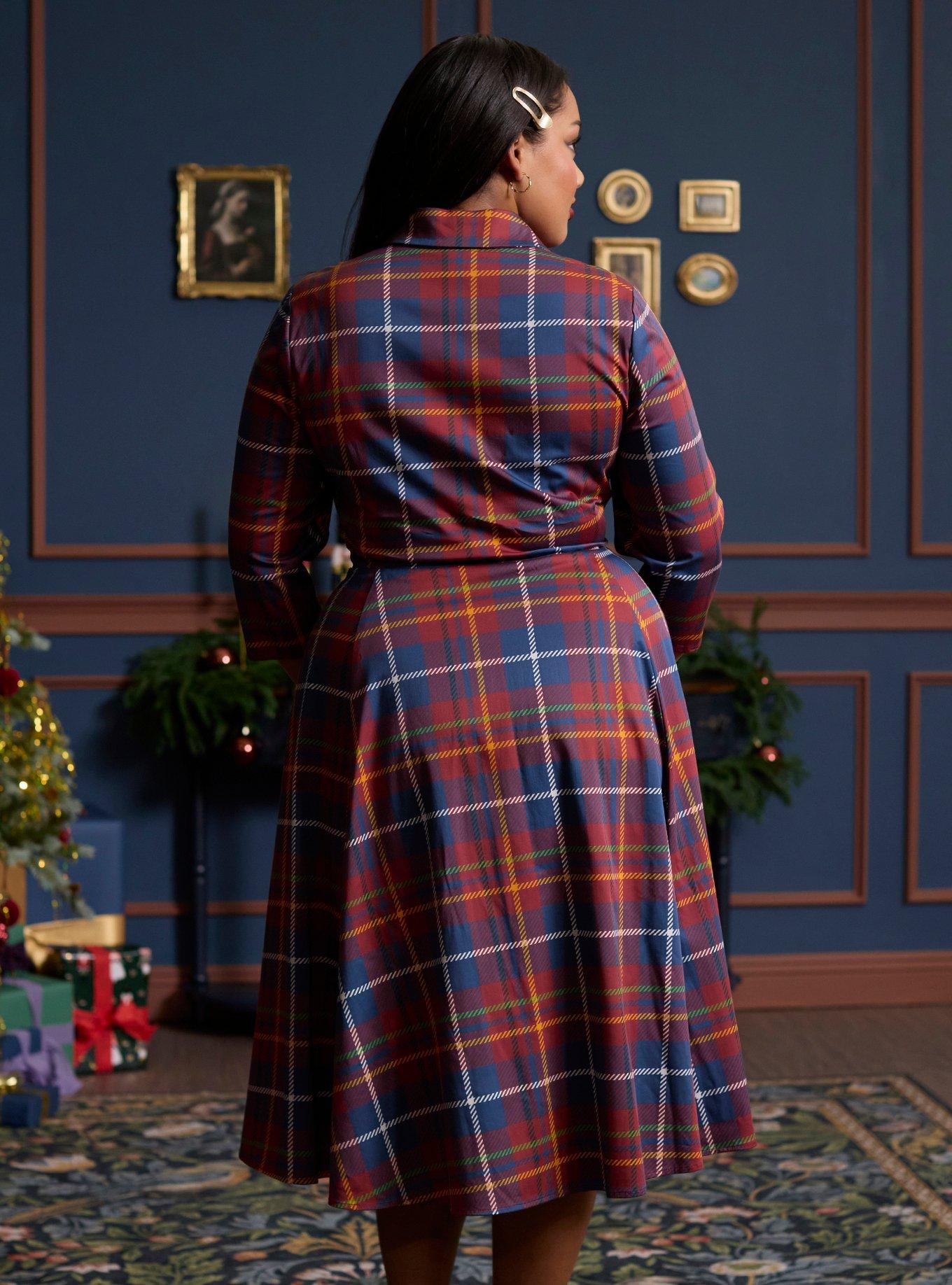 Her Universe Harry Potter Hogwarts Plaid Retro Dress Plus Size Her Universe Exclusive, PLAID - RED, alternate