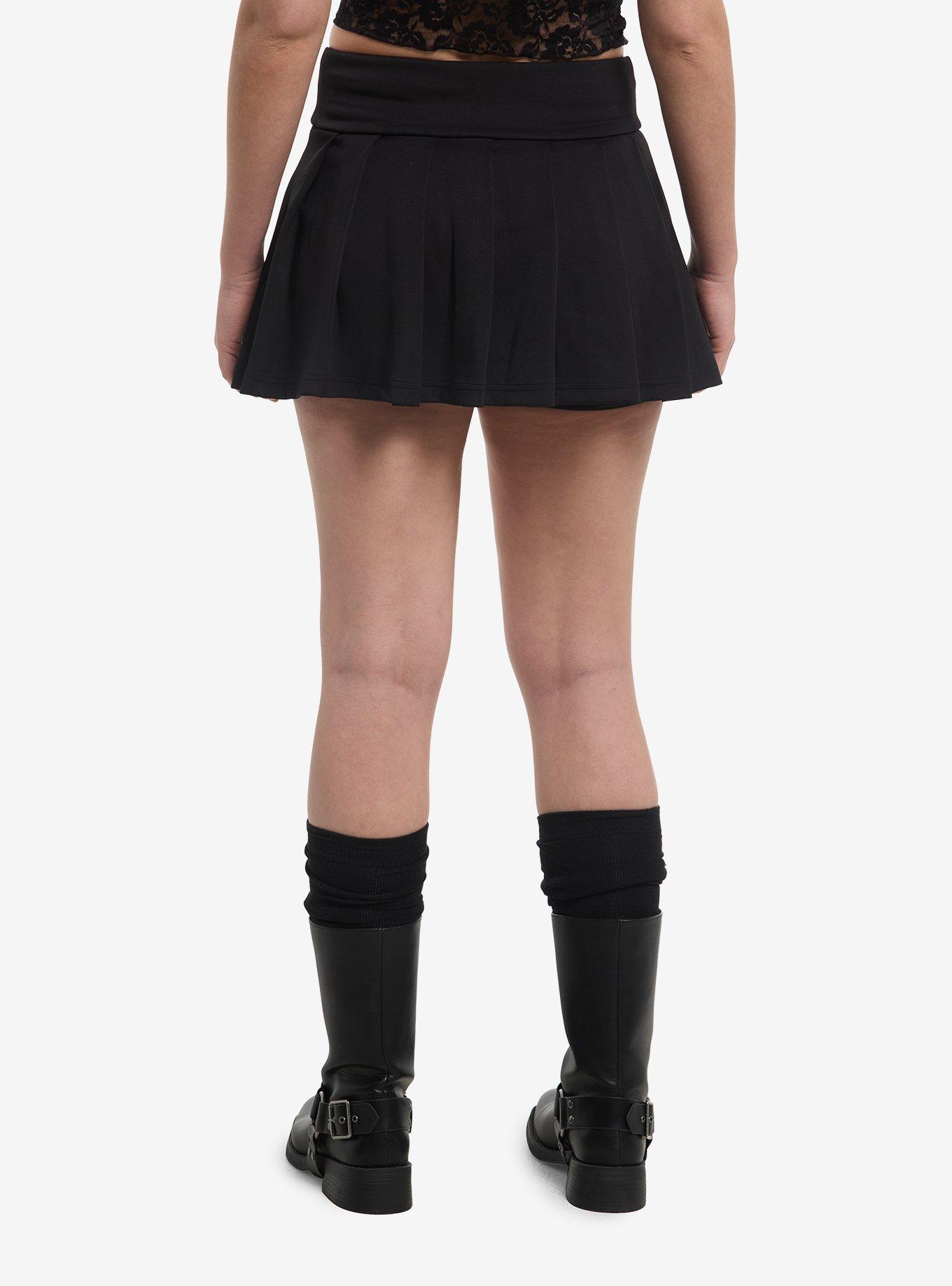 Black Pleated Skort, , hi-res