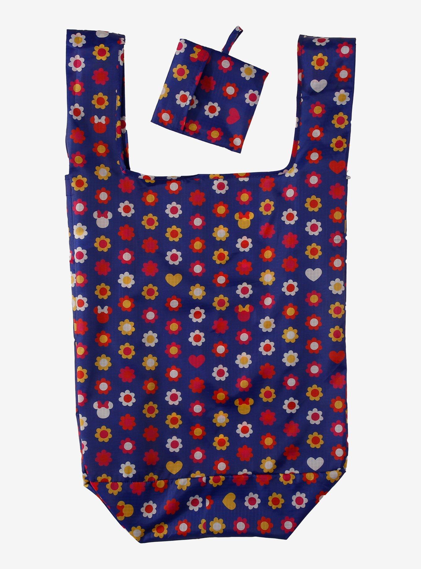 Disney Minnie Mouse Floral Foldable Tote Bag &mdash; BoxLunch Exclusive, , hi-res