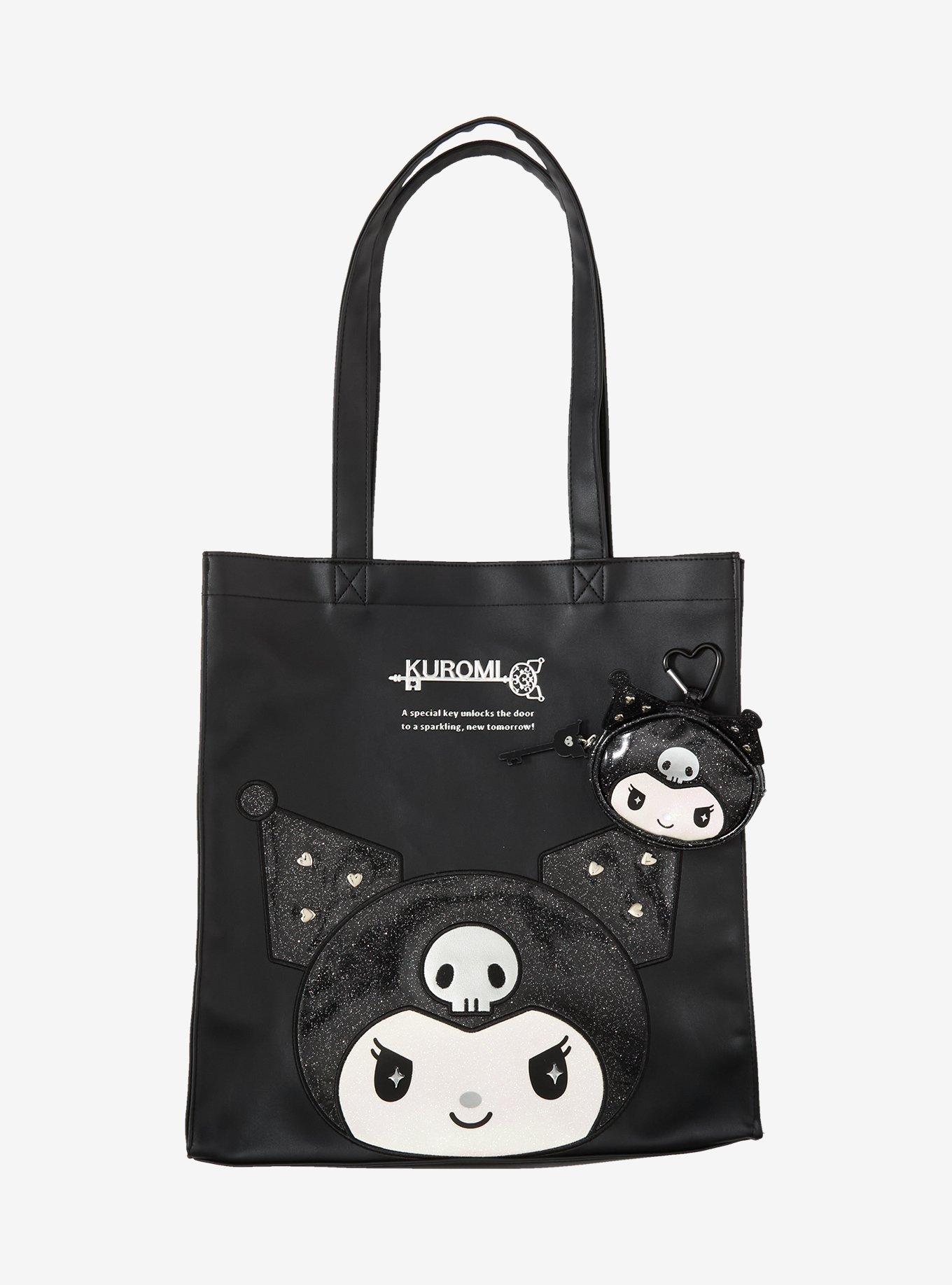 Sanrio Japan Originals Kuromi Glitter Faux Leather Tote Bag, , alternate