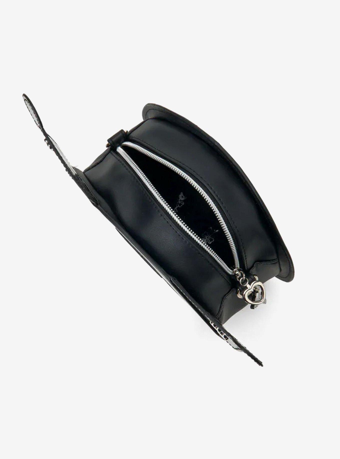 Kuromi Glitter Heart Figural Crossbody Bag, , alternate