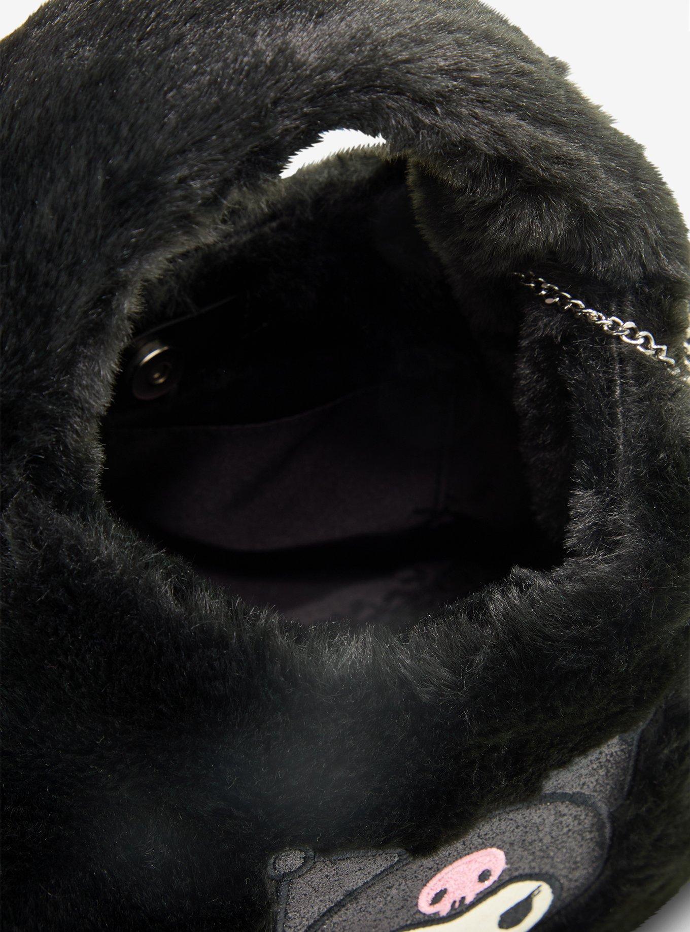 Sanrio Japan Originals Kuromi Fuzzy Wrist Crossbody Bag, , alternate