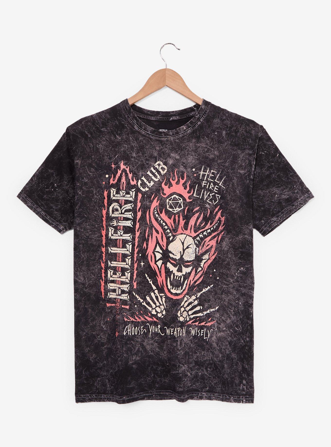Stranger Things Hellfire Club Icons Mineral Wash T-Shirt - BoxLunch Exclusive