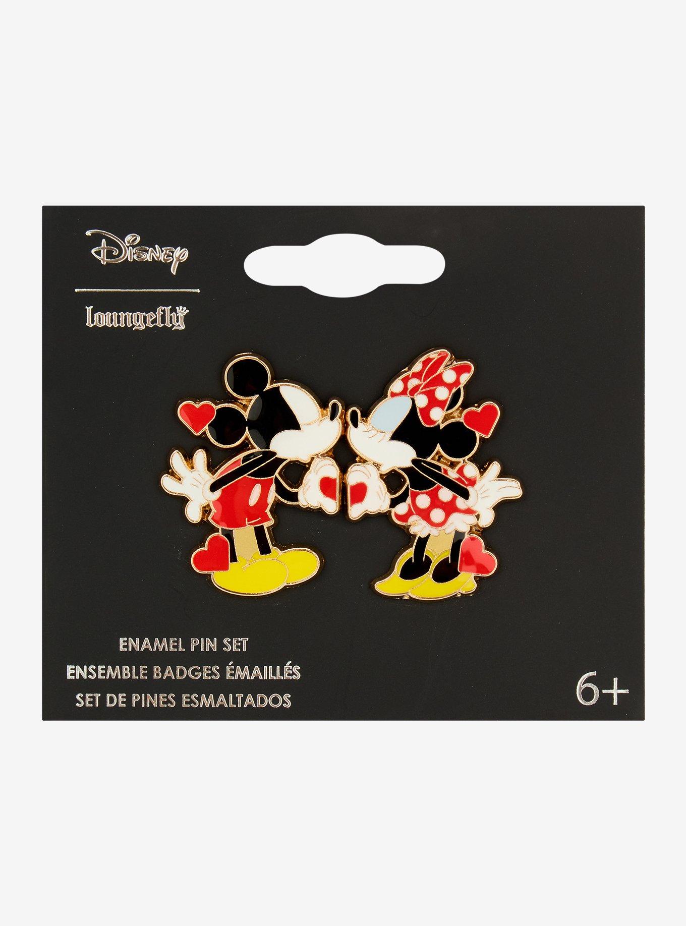 Loungefly Disney Mickey & Minnie Kiss Enamel Pin Set &mdash; BoxLunch Exclusive, , hi-res
