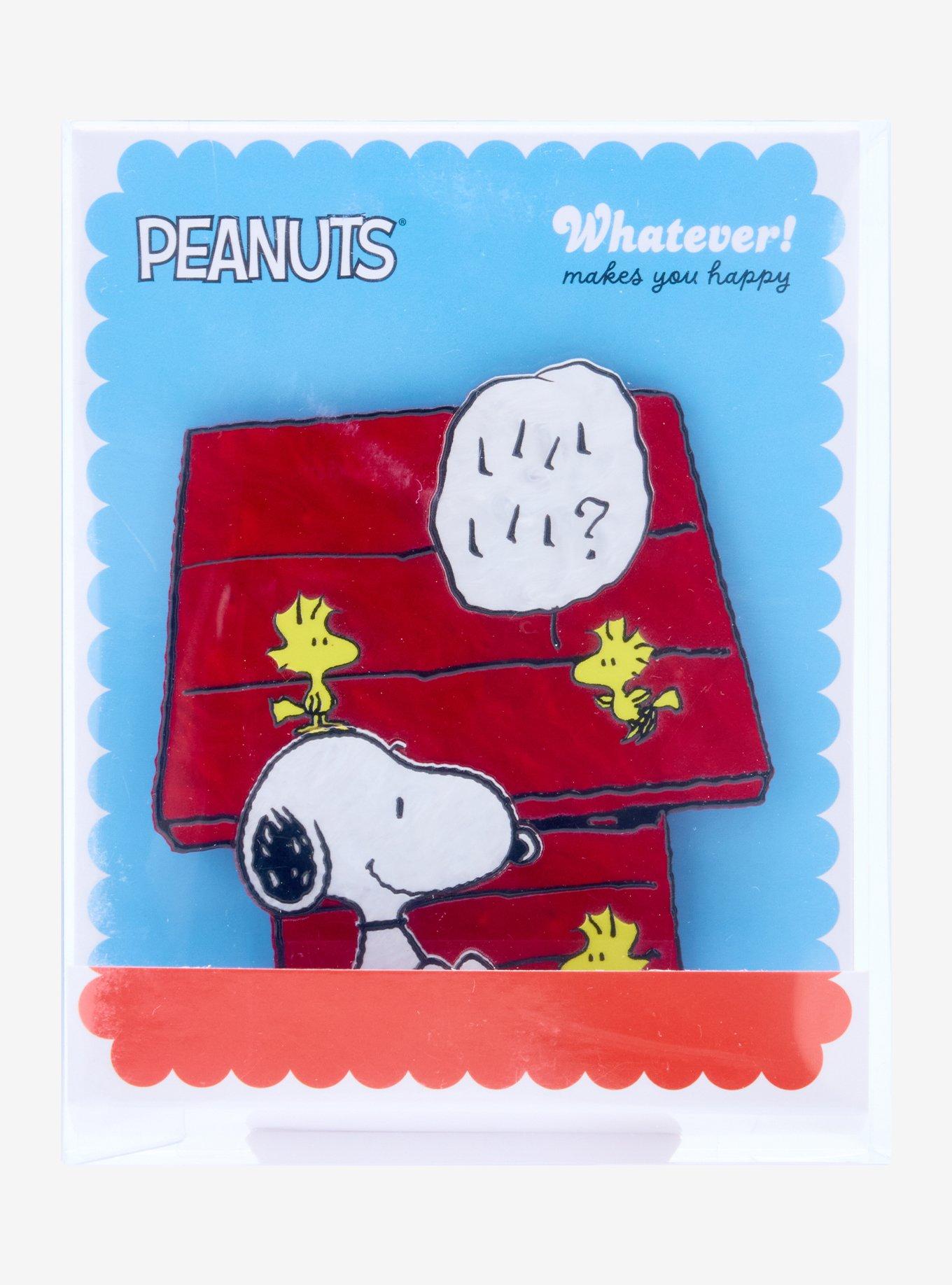 Whatever! Makes You Happy Peanuts Snoopy Doghouse Acrylic Button Pin