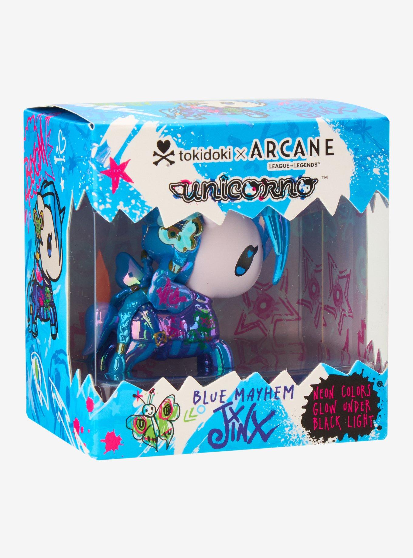 tokidoki x Arcane Blue Mayhem Jinx Glowing Neon Figure, , alternate