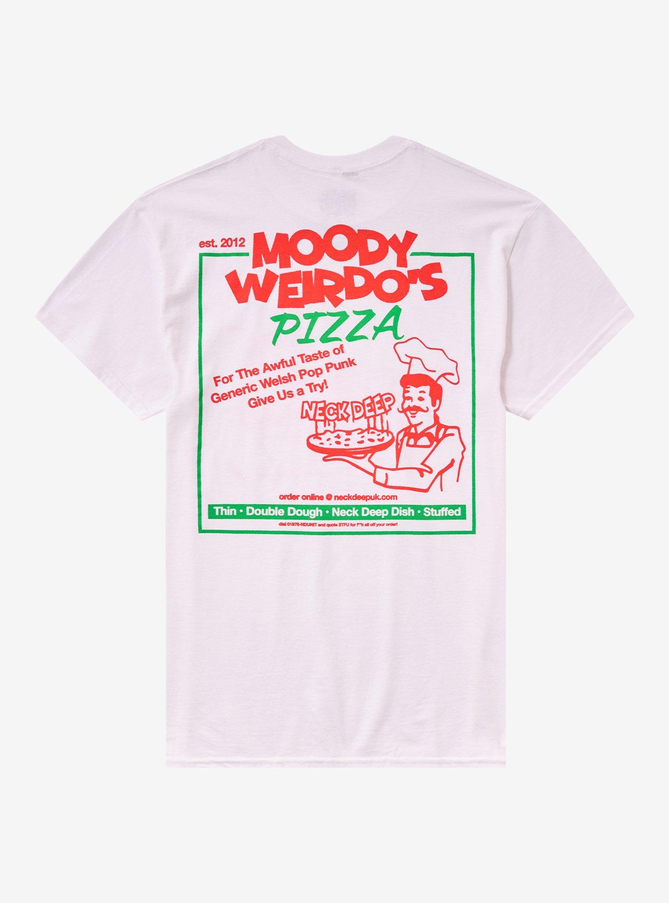Neck Deep Moody Weirdo Pizza Two-Sided T-Shirt, , hi-res