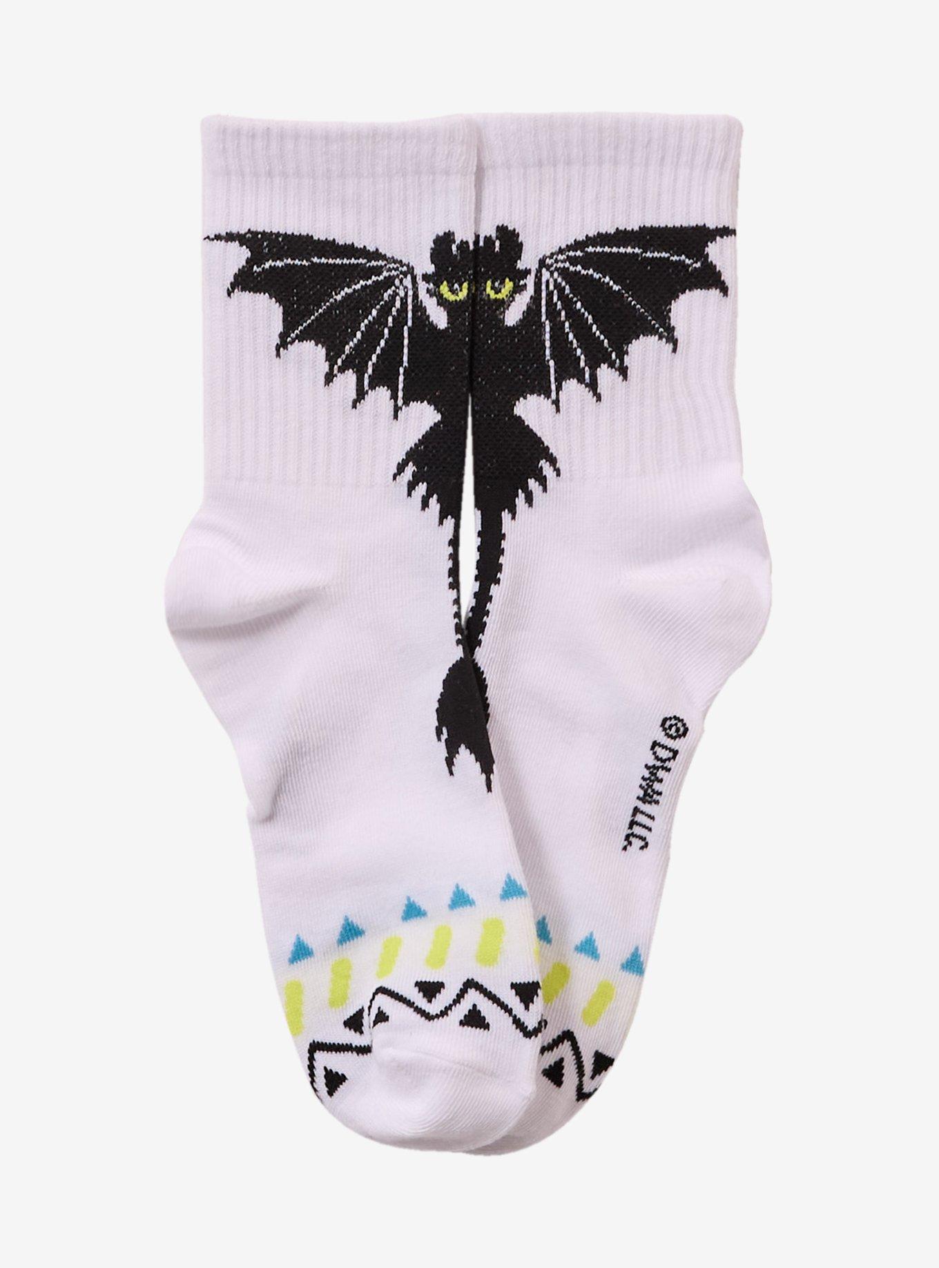 How To Train Your Dragon Toothless Crew Socks 3 Pair, , hi-res