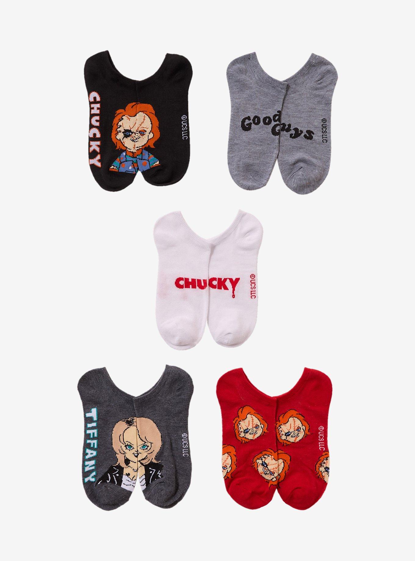 Bride Of Chucky Tiffany & Chucky No-Show Socks 5 Pair, , hi-res
