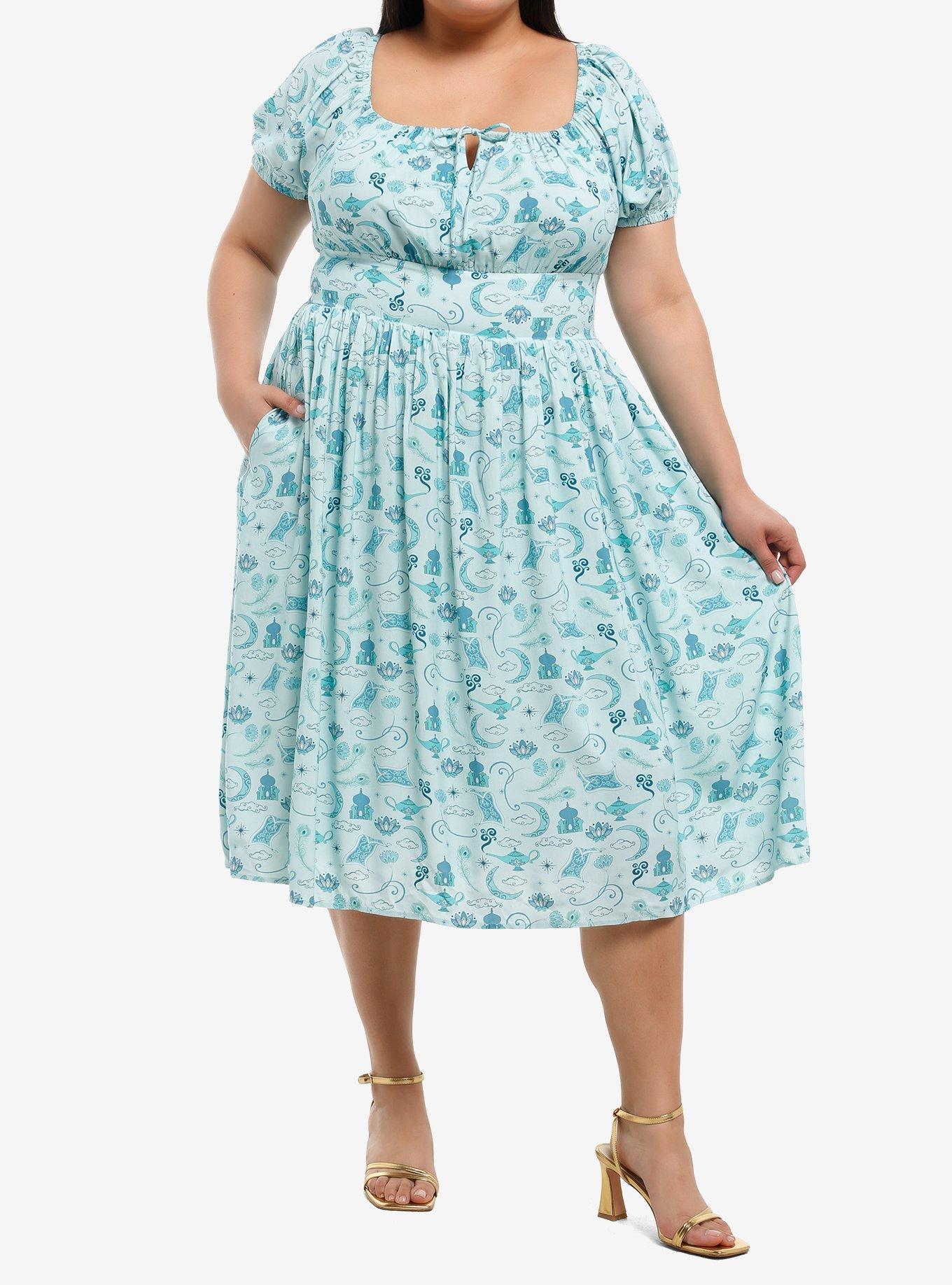 Her Universe Disney Aladdin Icons Midi Dress Plus Size Her Universe Exclusive, , hi-res